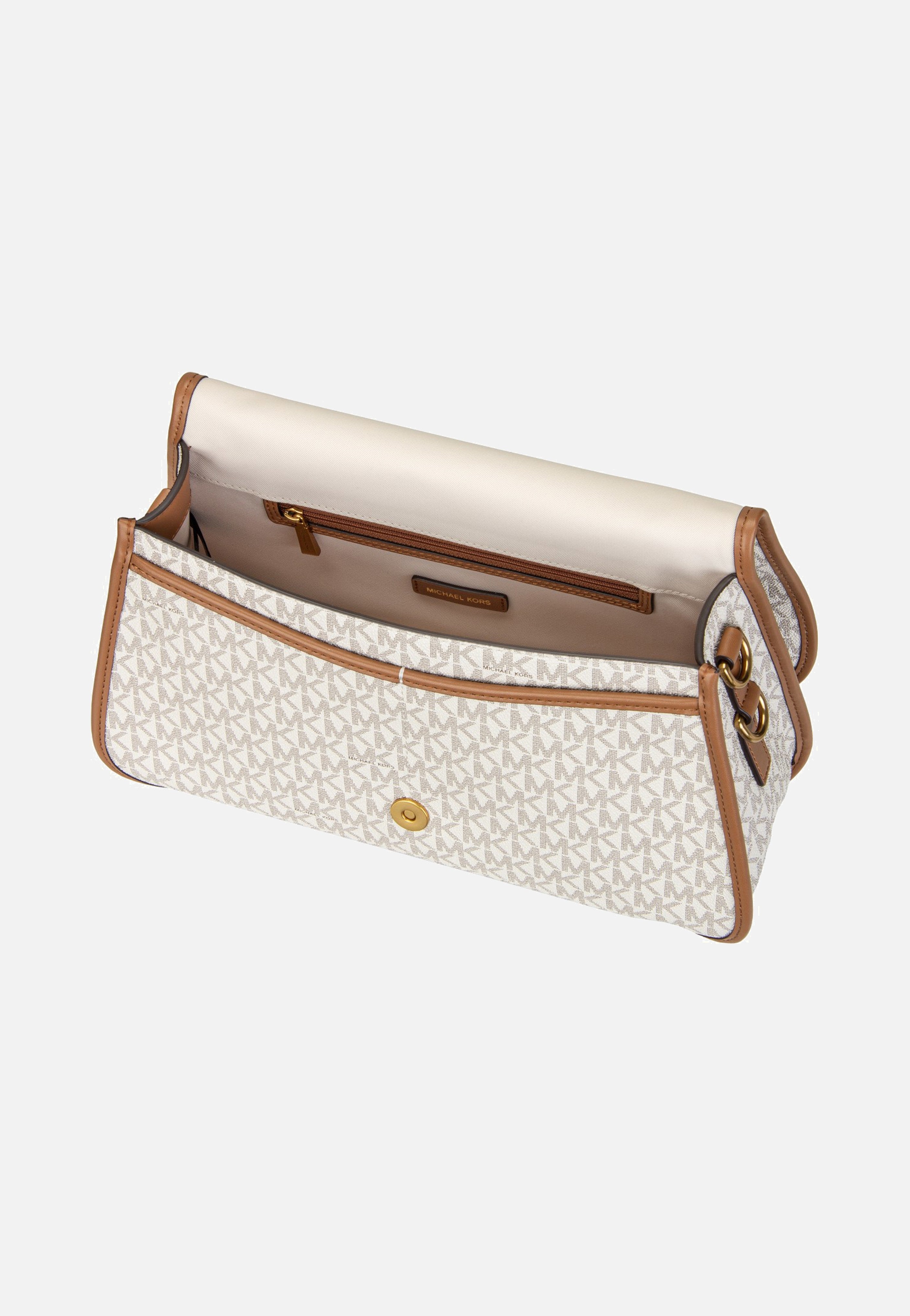 Michael Kors Holmes Medium Conv Msgr Vanilla/Acorn Shoulder Bag
