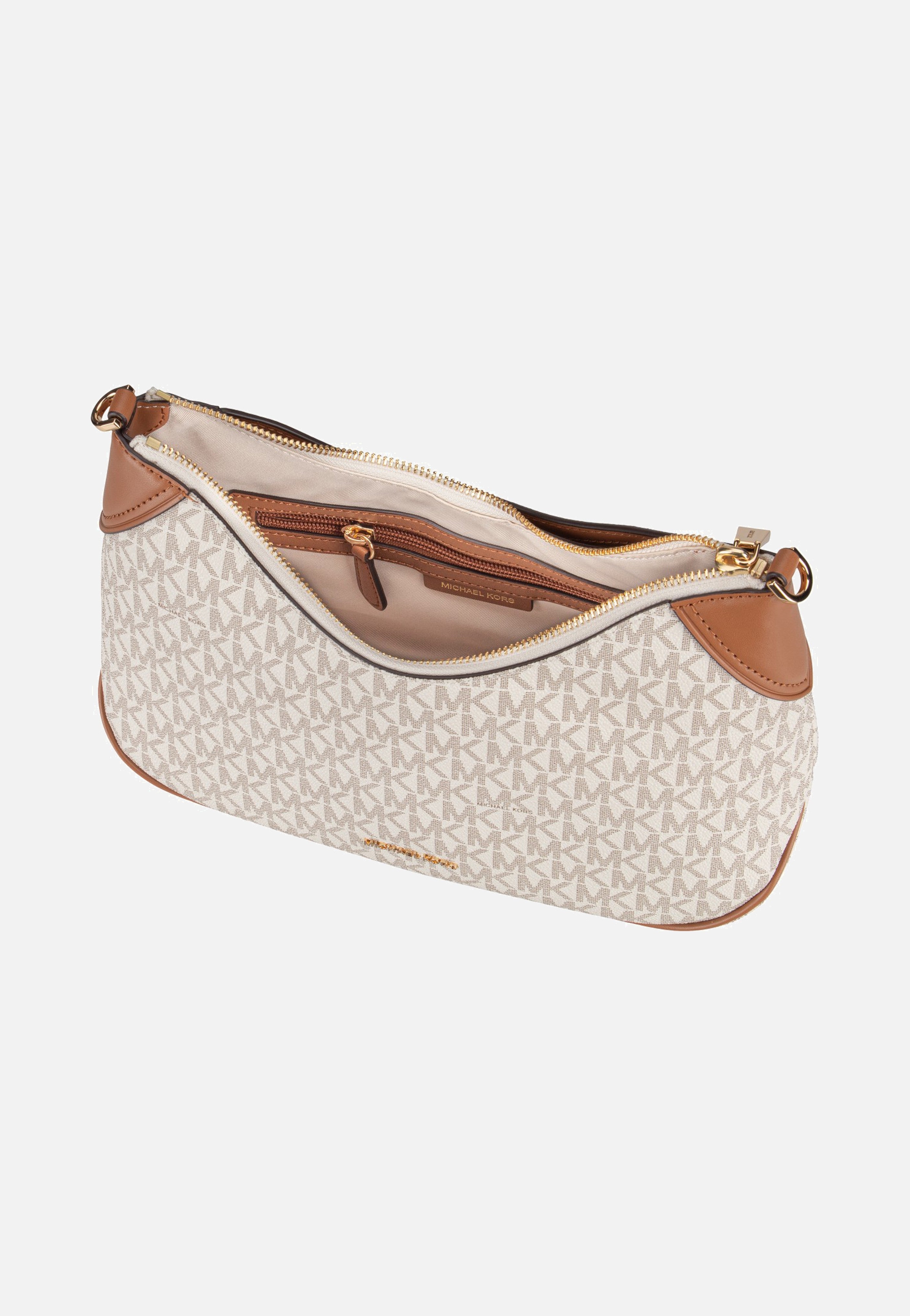 Michael Kors Jet Set MD Conv Pouchette Xbody Vanilla/Acorn Schultertasche
