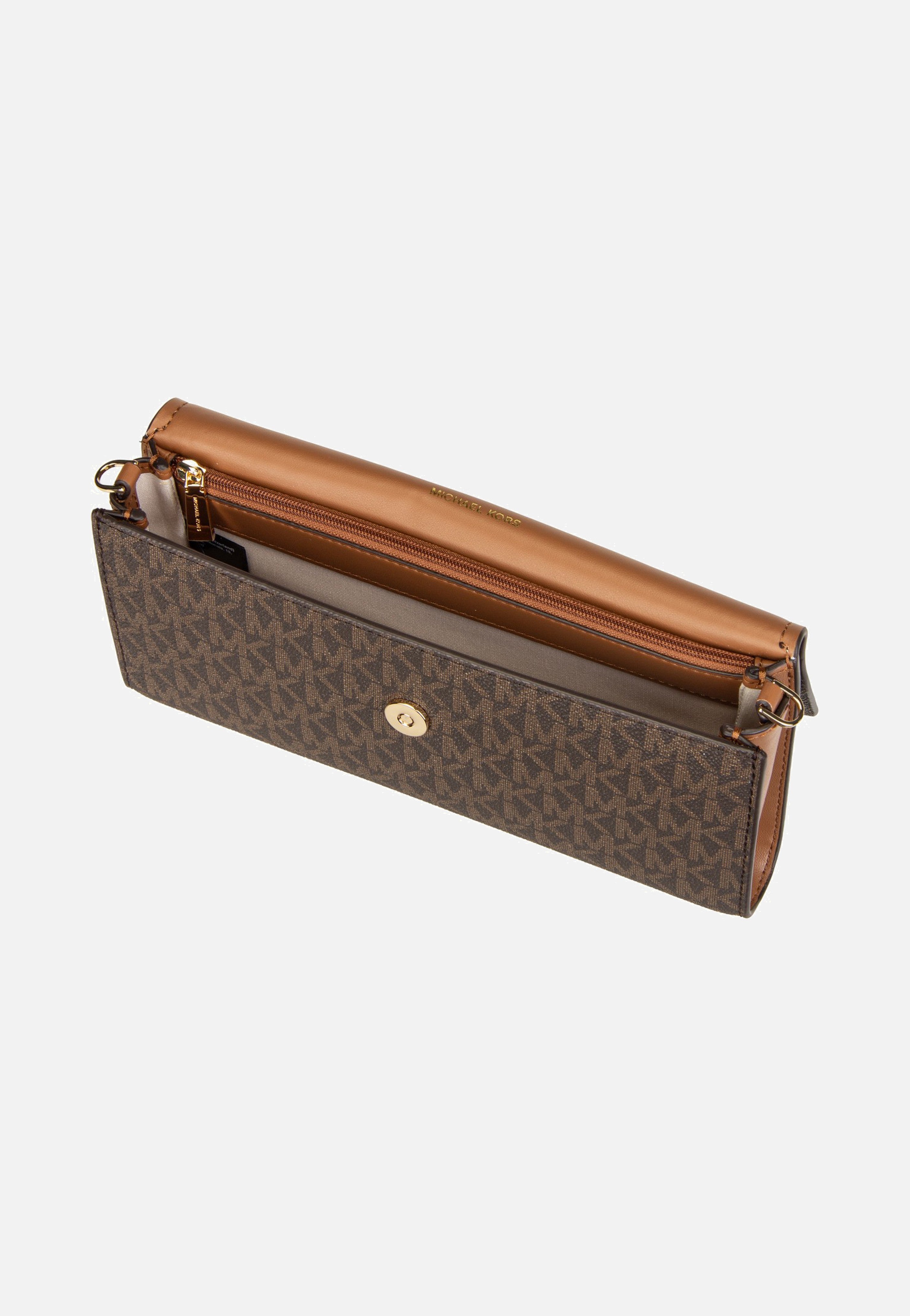 Michael Kors Jet Set SM Ew Flap Crossbody Brown/Acorn Evening Bag
