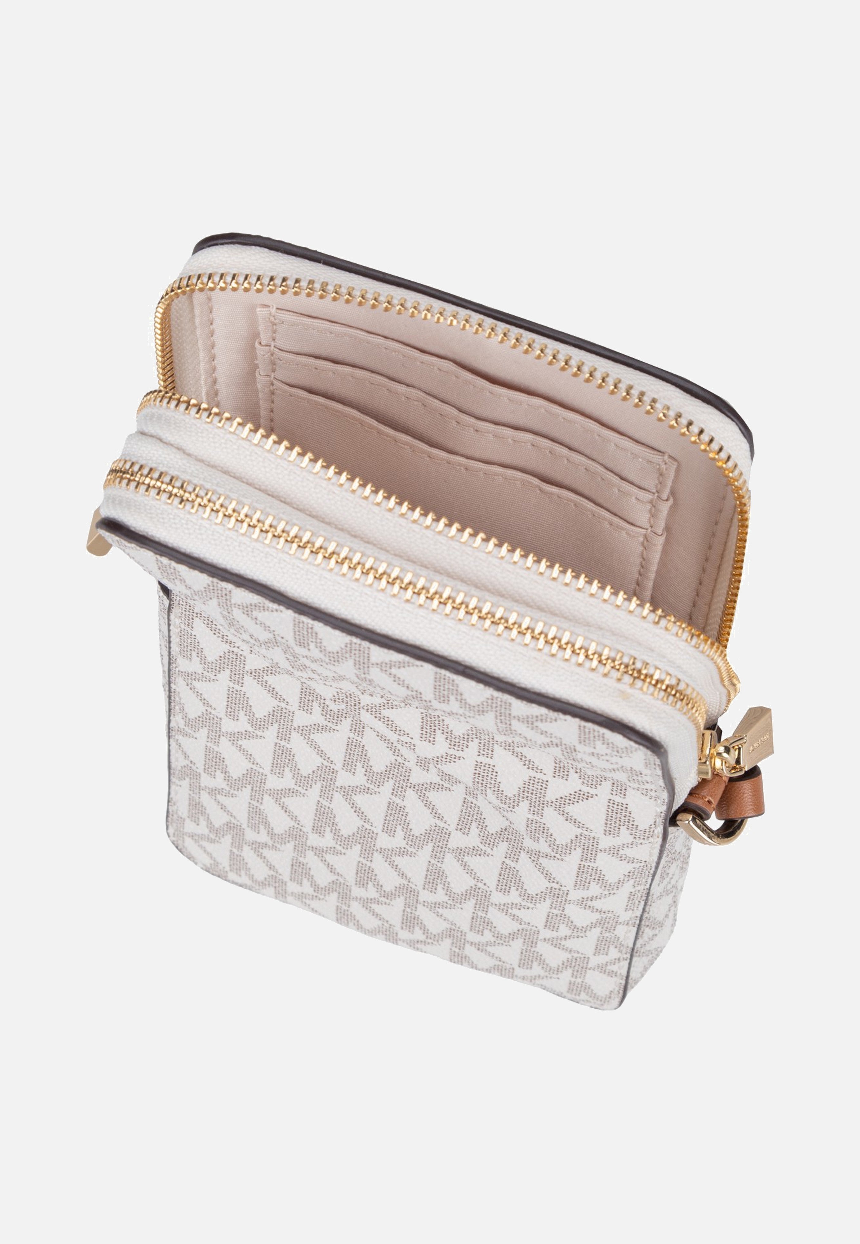Michael Kors Jet Set SM Ns Double Zip Phone Xbody Vanilla/Acorn Beuteltasche