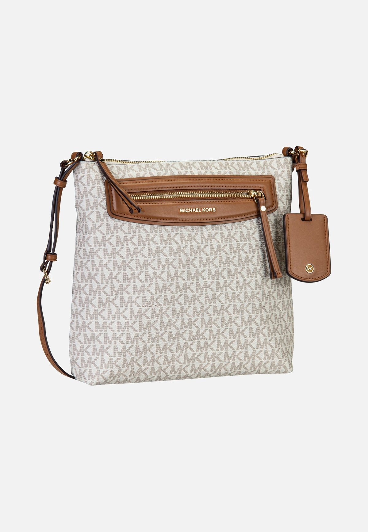 Michael Kors Jet Set Travel LG Ns Tz Xbody Vanilla/Acorn Crossbody Bag