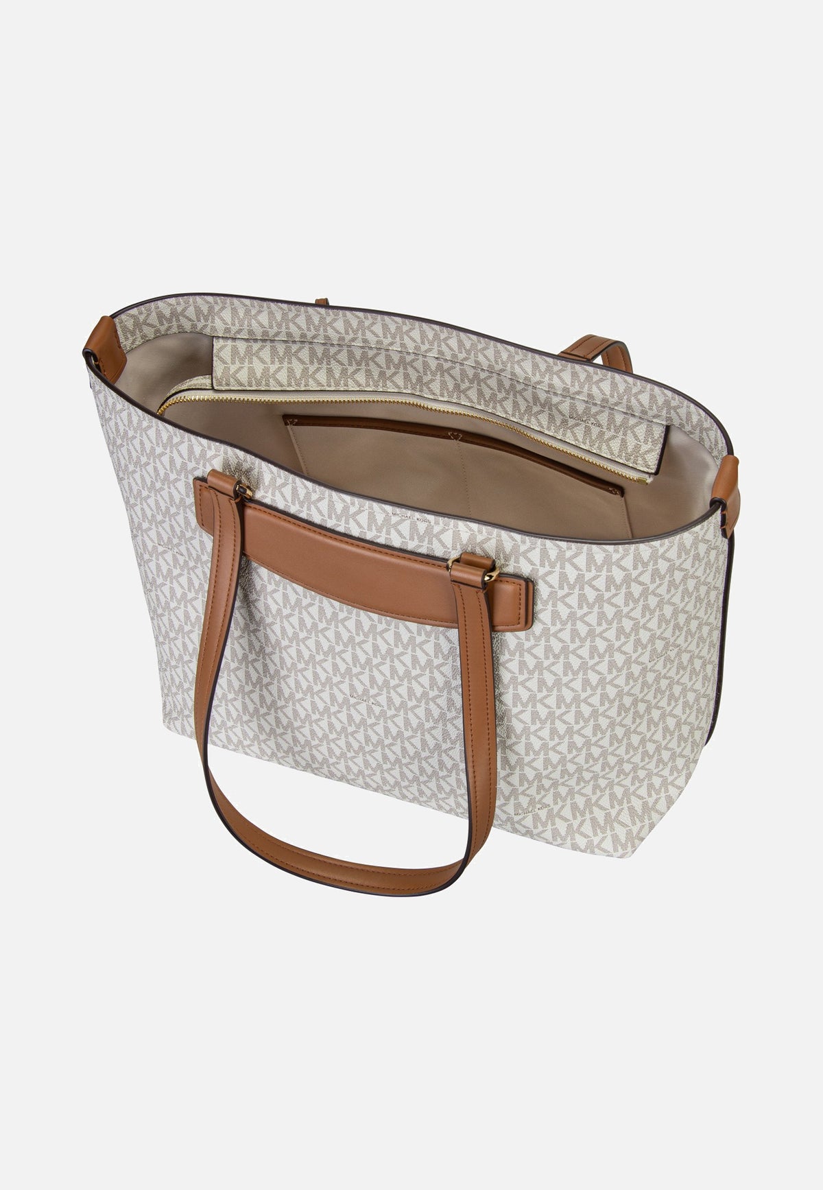 Michael Kors Jet Set Travel MD Ew Tz Tote Vanilla/Acorn Shopper