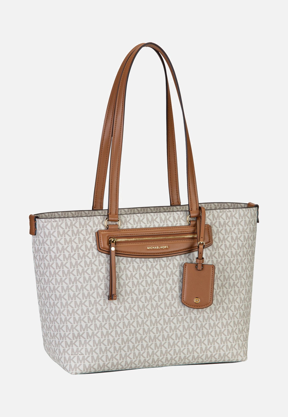 Michael Kors Jet Set Travel MD Ew Tz Tote Vanilla/Acorn Shopper