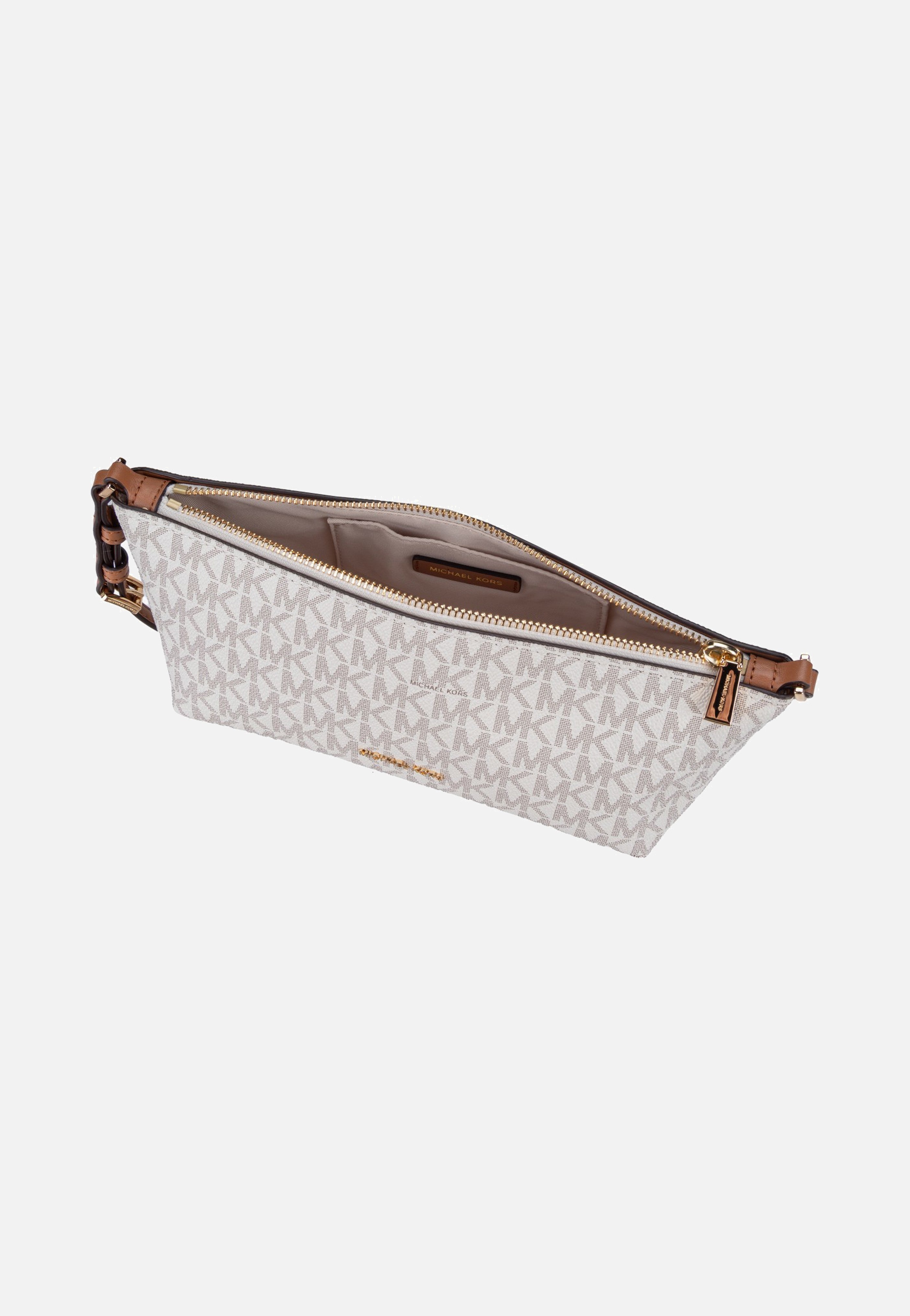 Michael Kors Laila SM Ew Pouchette Vanilla/Acorn Clutch