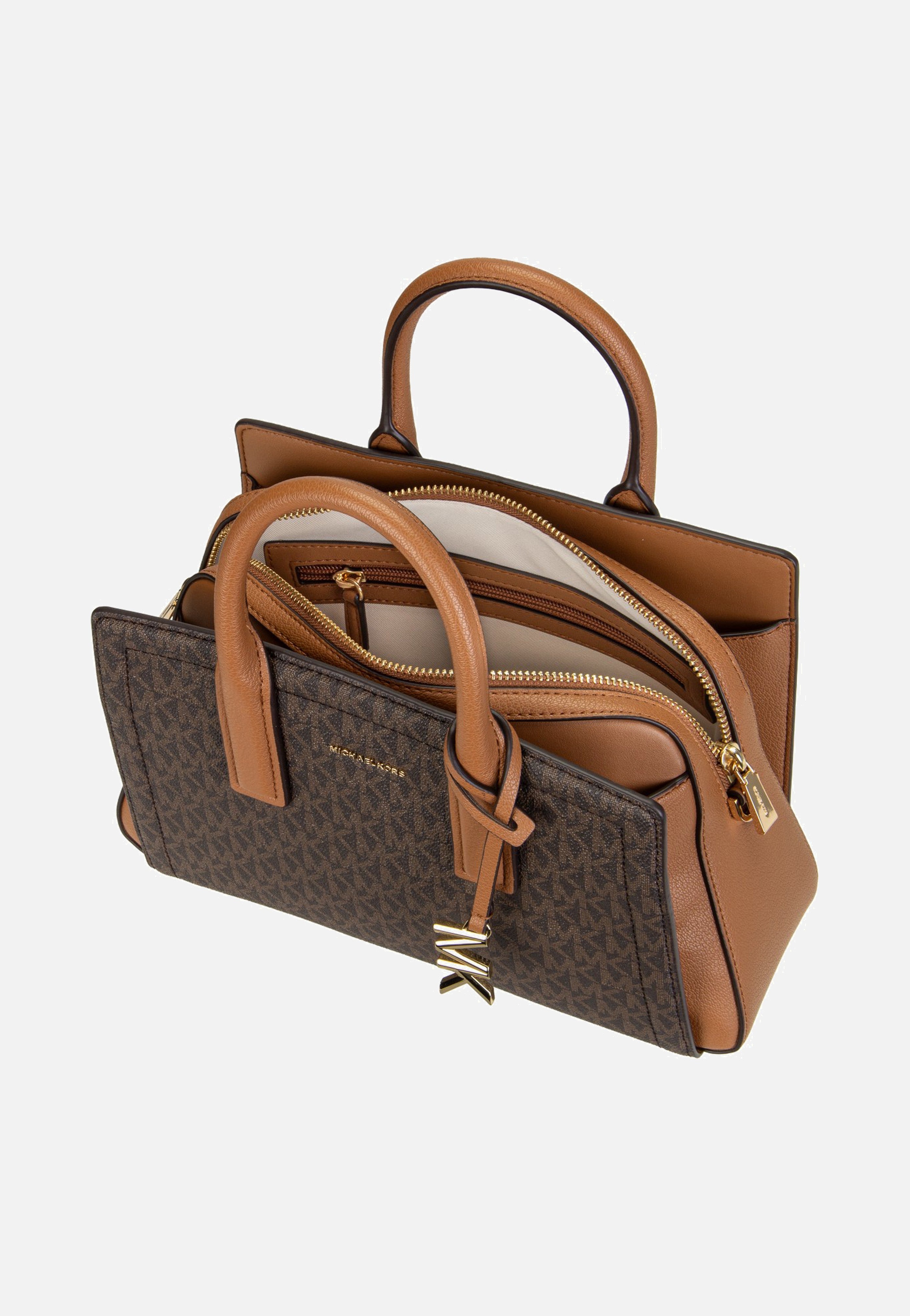 Michael Kors Laila SM Satchel Brown/Acorn Handle Bag