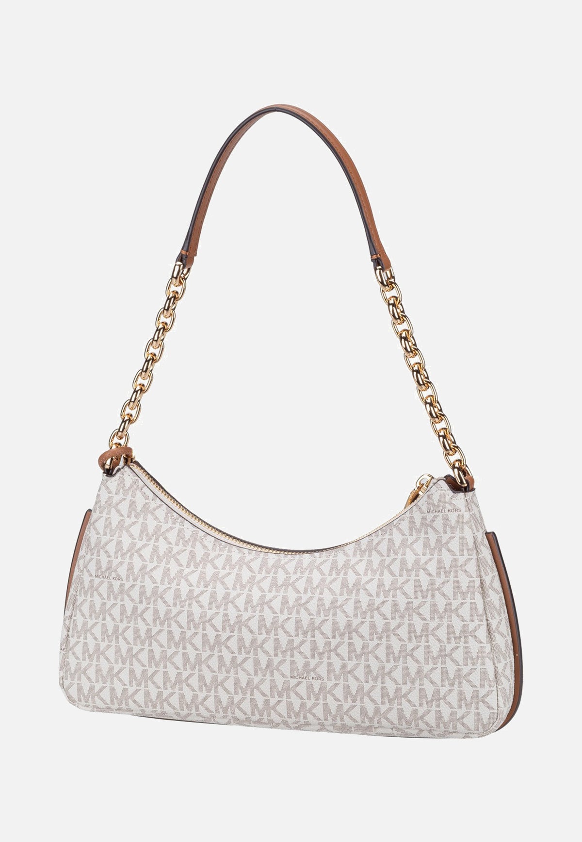 Michael Kors Nolita MD Chain Pouchette Vanilla/Acorn Clutch