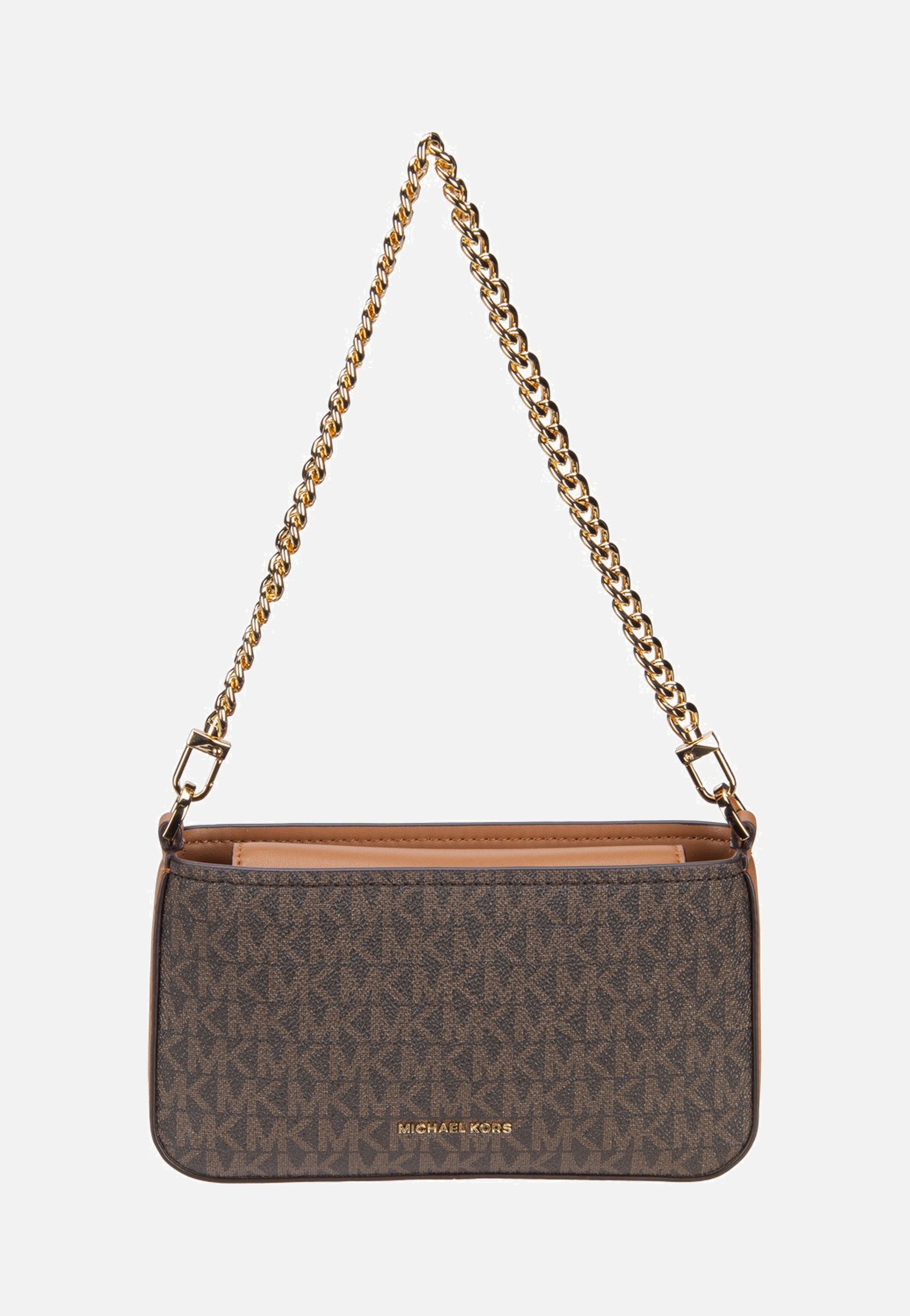 Michael Kors Bryant SM Conv Xbody Pouchette Brown/Acorn Evening Bag