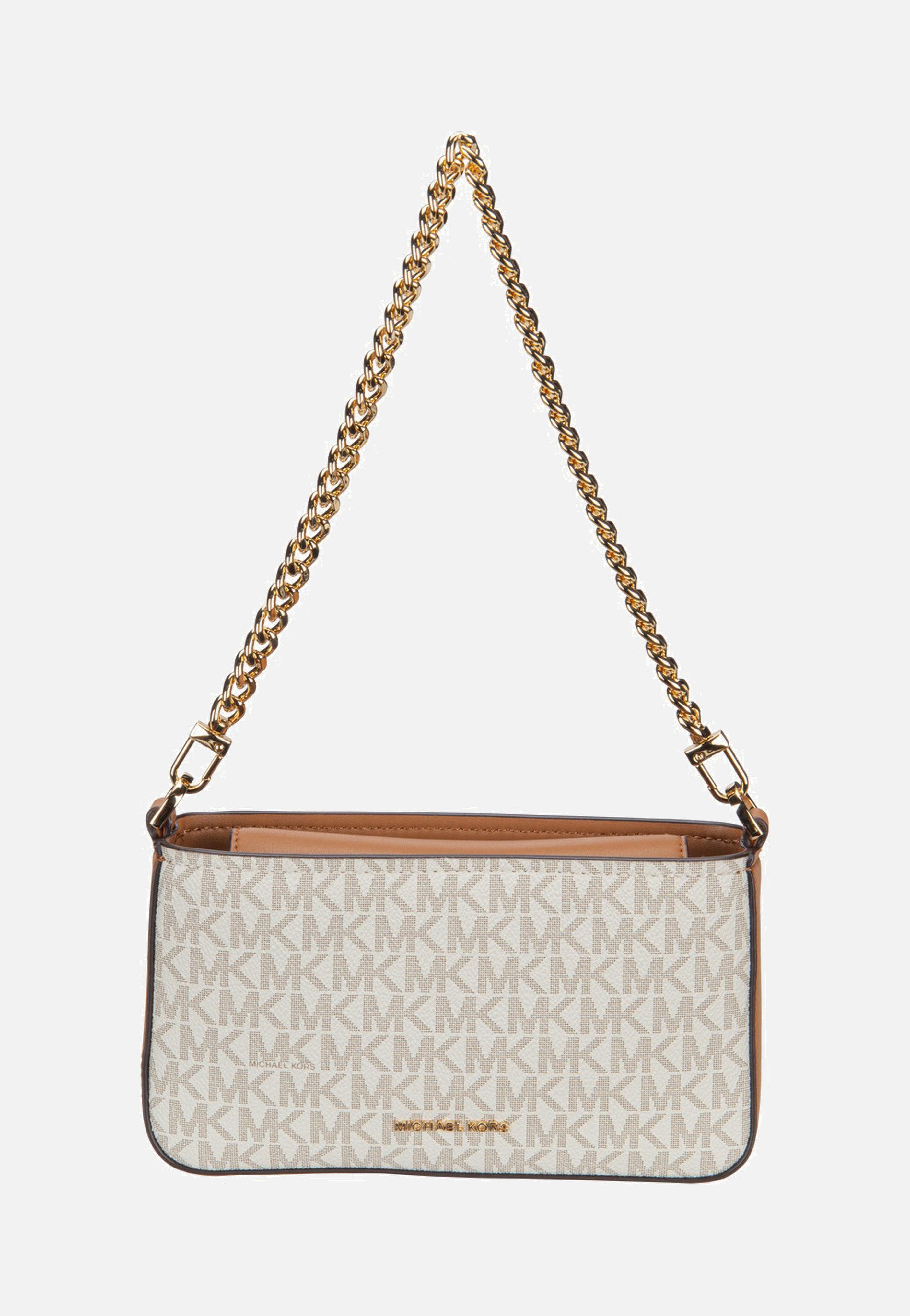Michael Kors Bryant SM Conv Xbody Pouchette Vanilla/Acorn Evening Bag