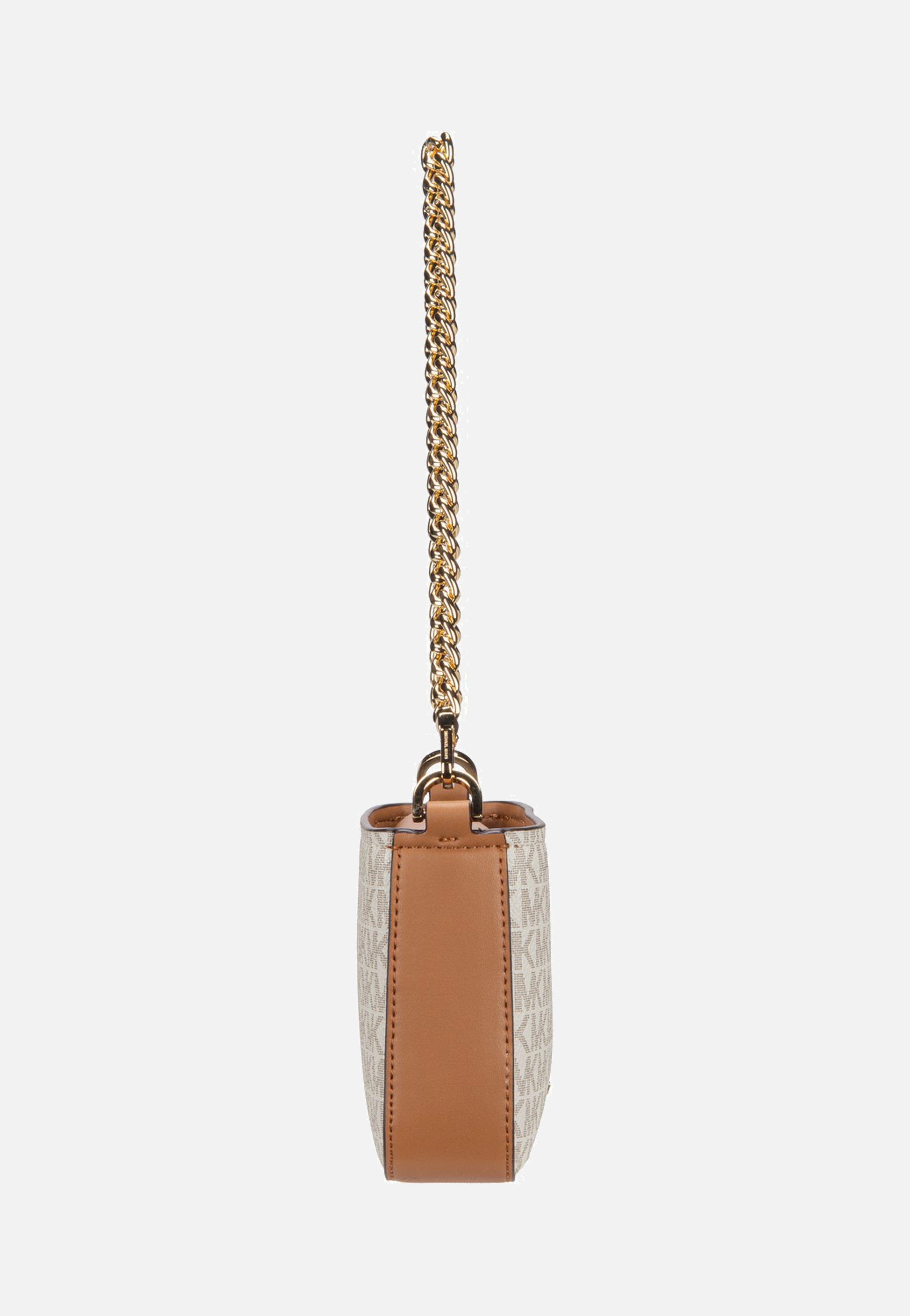 Michael Kors Bryant SM Conv Xbody Pouchette Vanilla/Acorn Evening Bag