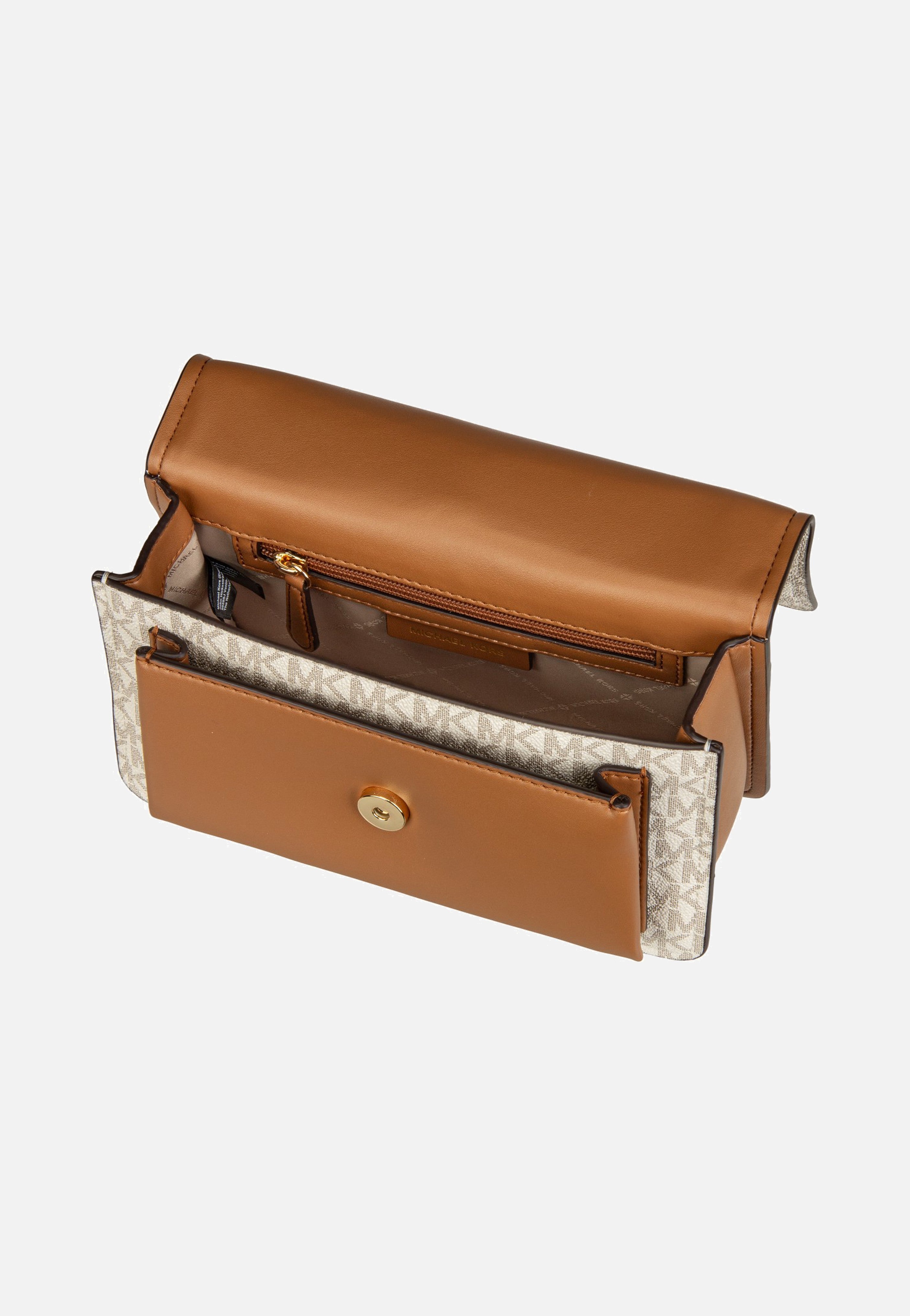 Michael Kors Claire LG Shoulder MK Sig Vanilla/Acorn Schultertasche