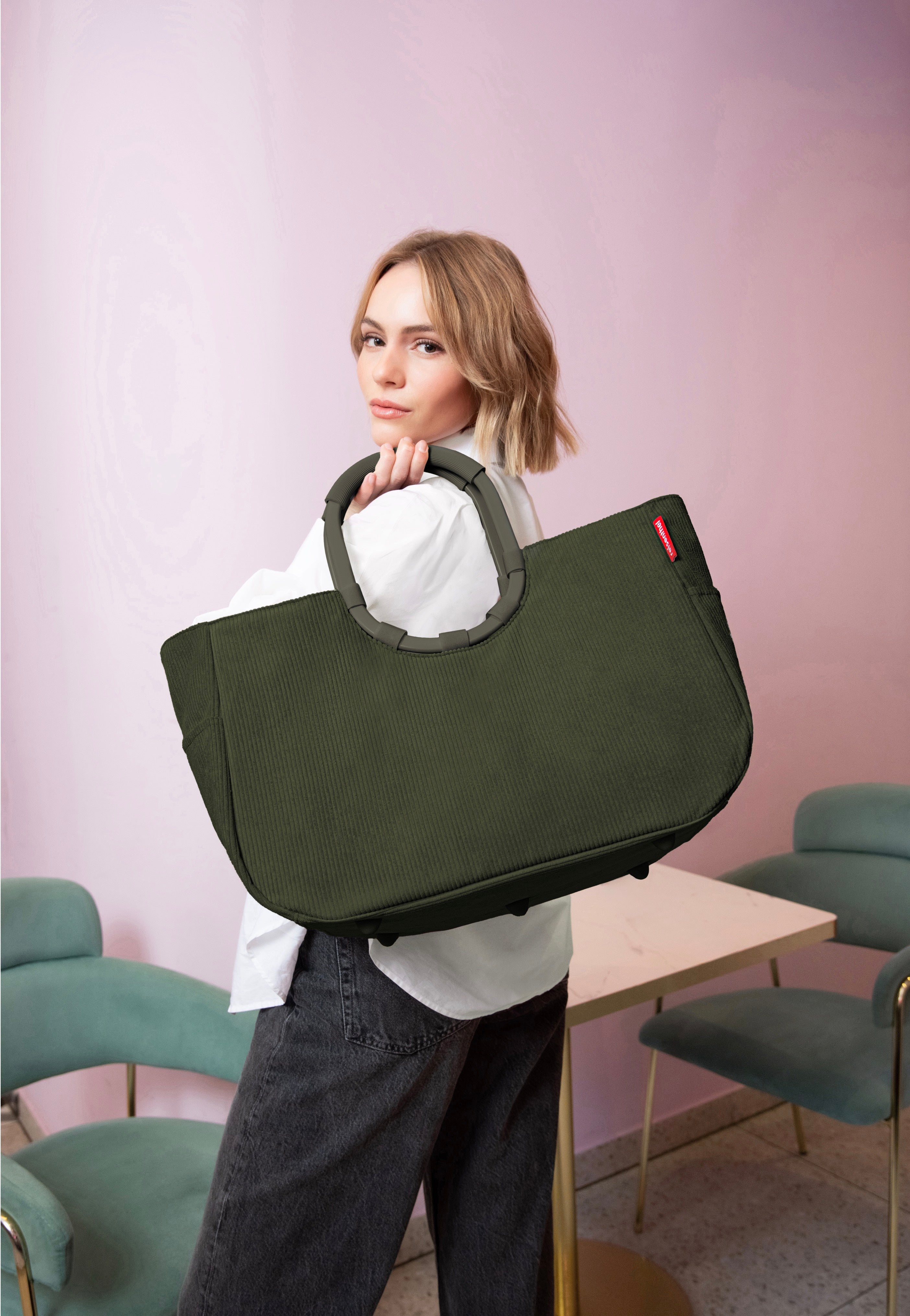reisenthel Loopshopper L Cord Dark Matcha Einkaufskorb