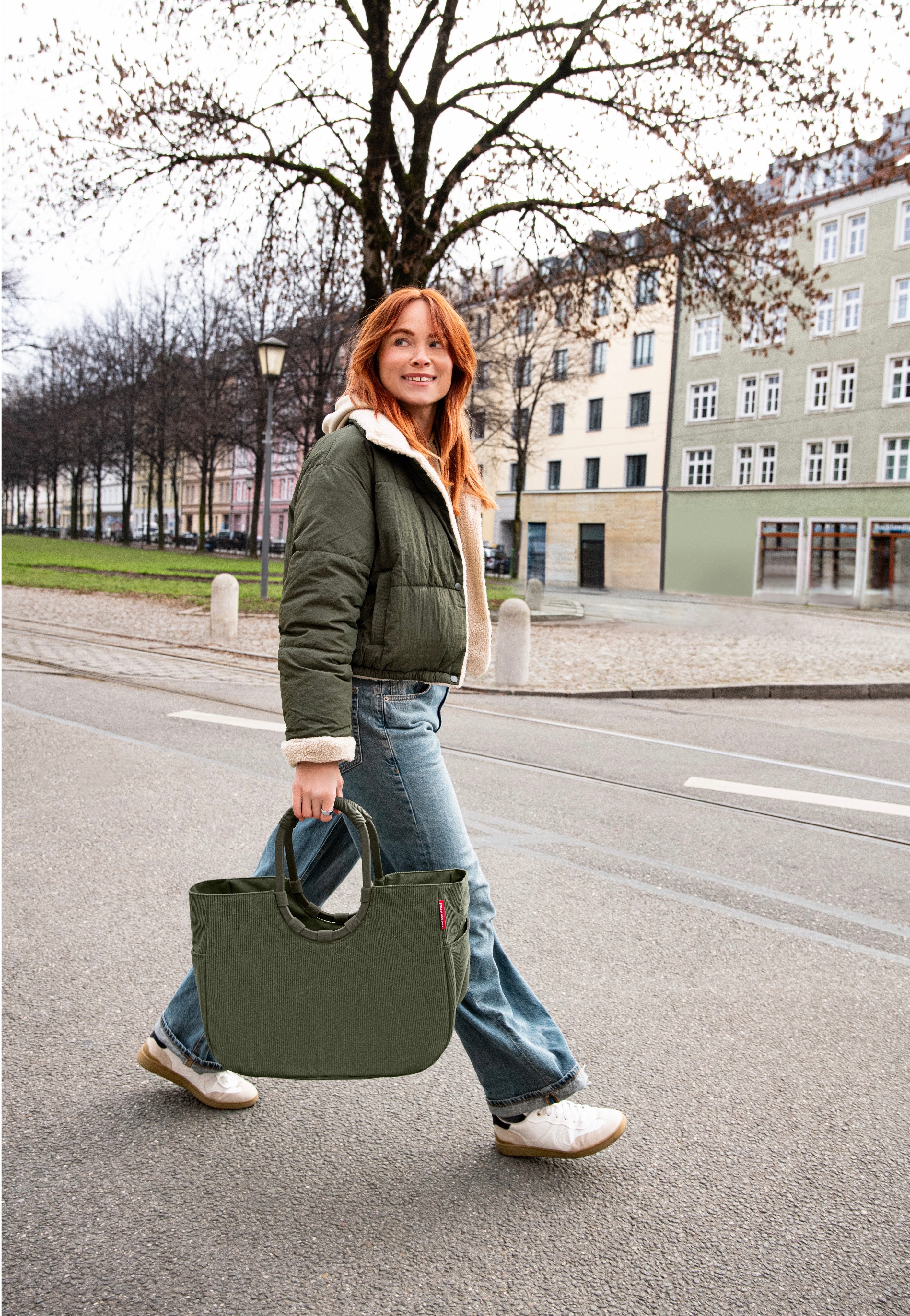 reisenthel Loopshopper L Cord Dark Matcha Einkaufskorb