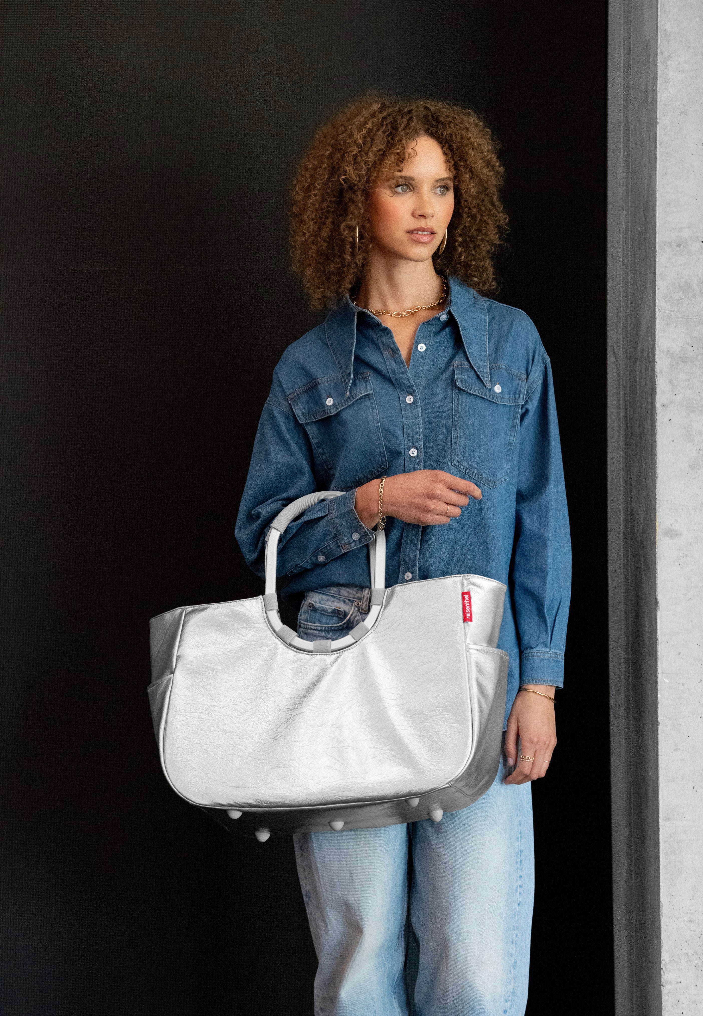 reisenthel Loopshopper L Silver Crackle Einkaufskorb