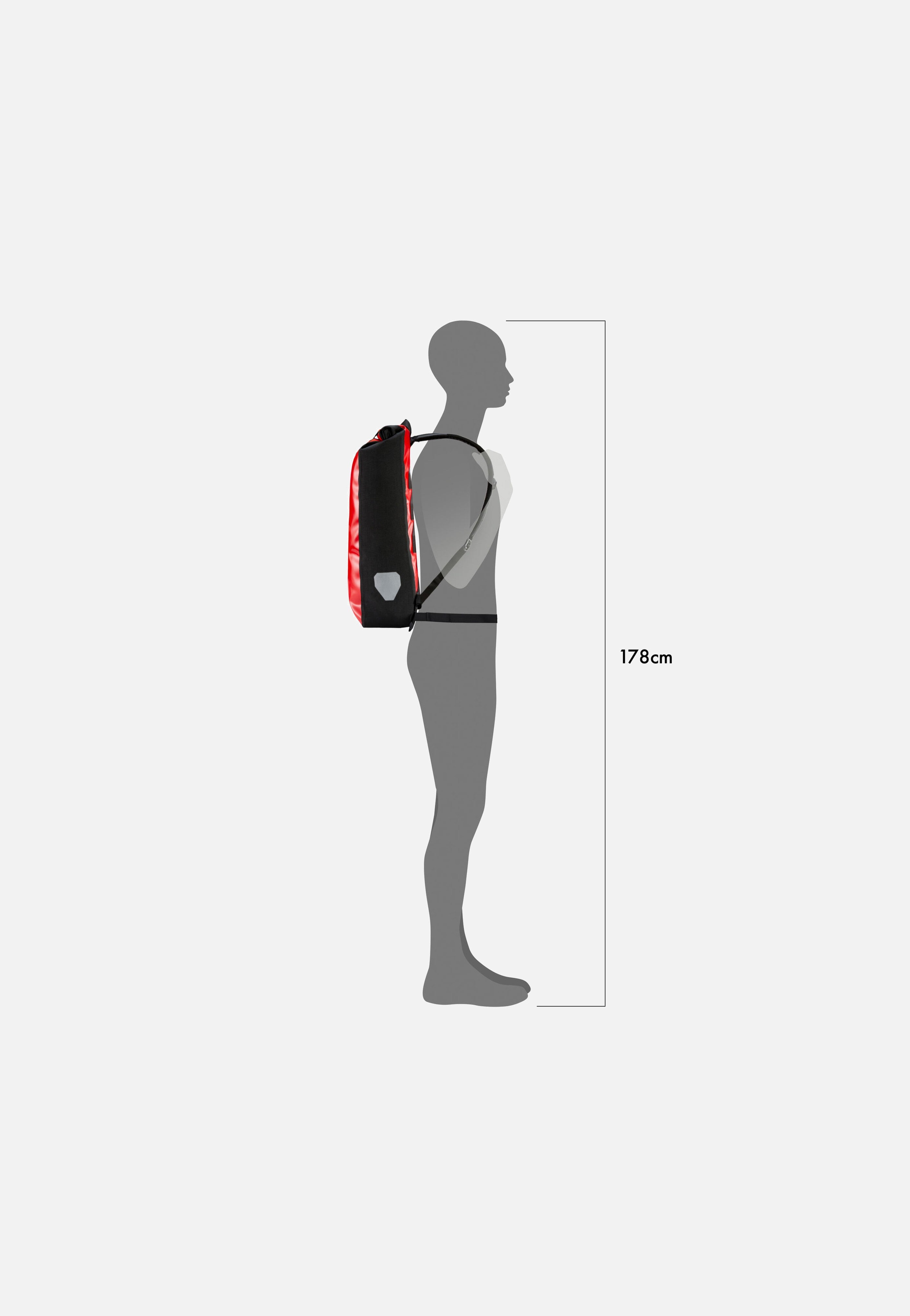 ORTLIEB - Messenger-Bag Rot Schwarz - Rolltop Backpack | Neutral-Image