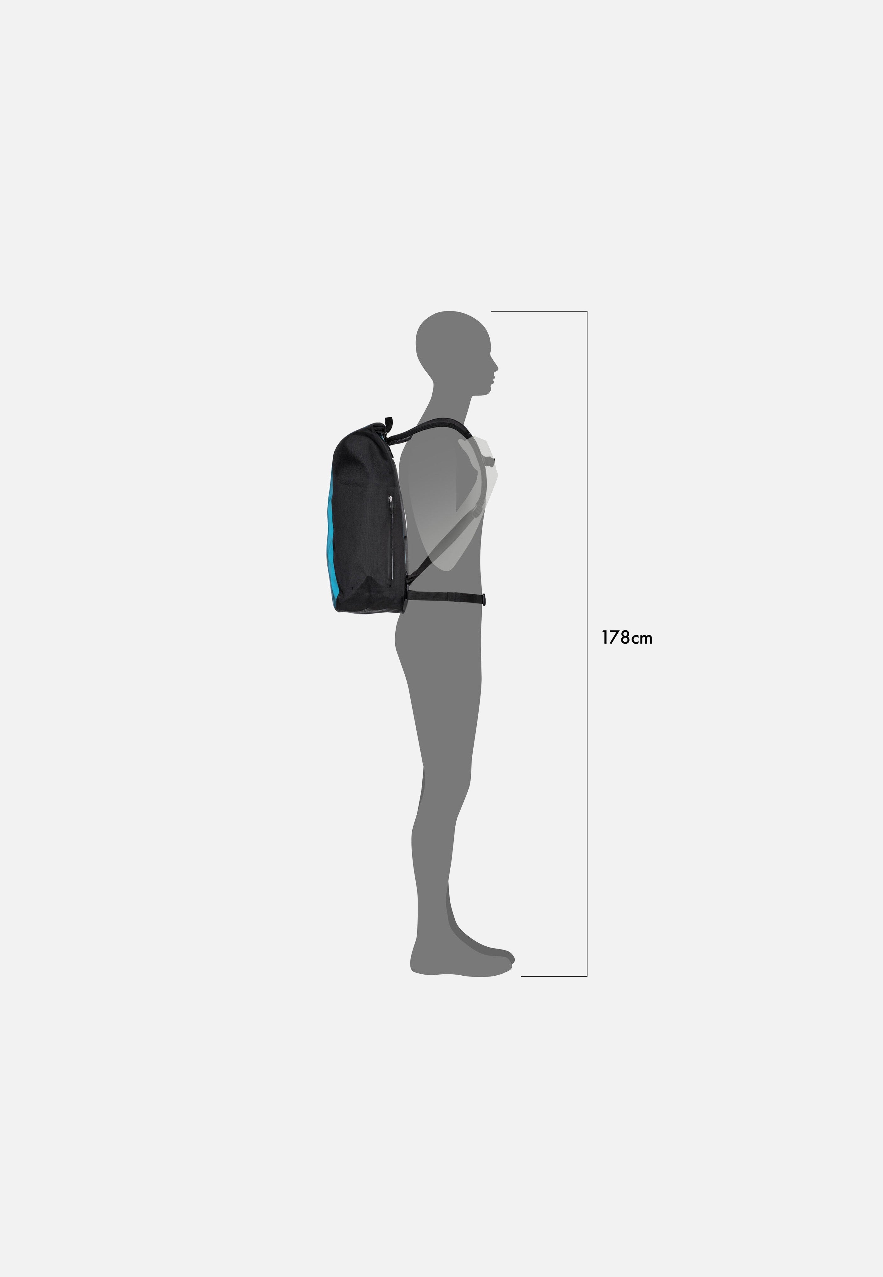 ORTLIEB - Velocity 29L Petrol Schwarz - Rolltop Backpack | Neutral-Image
