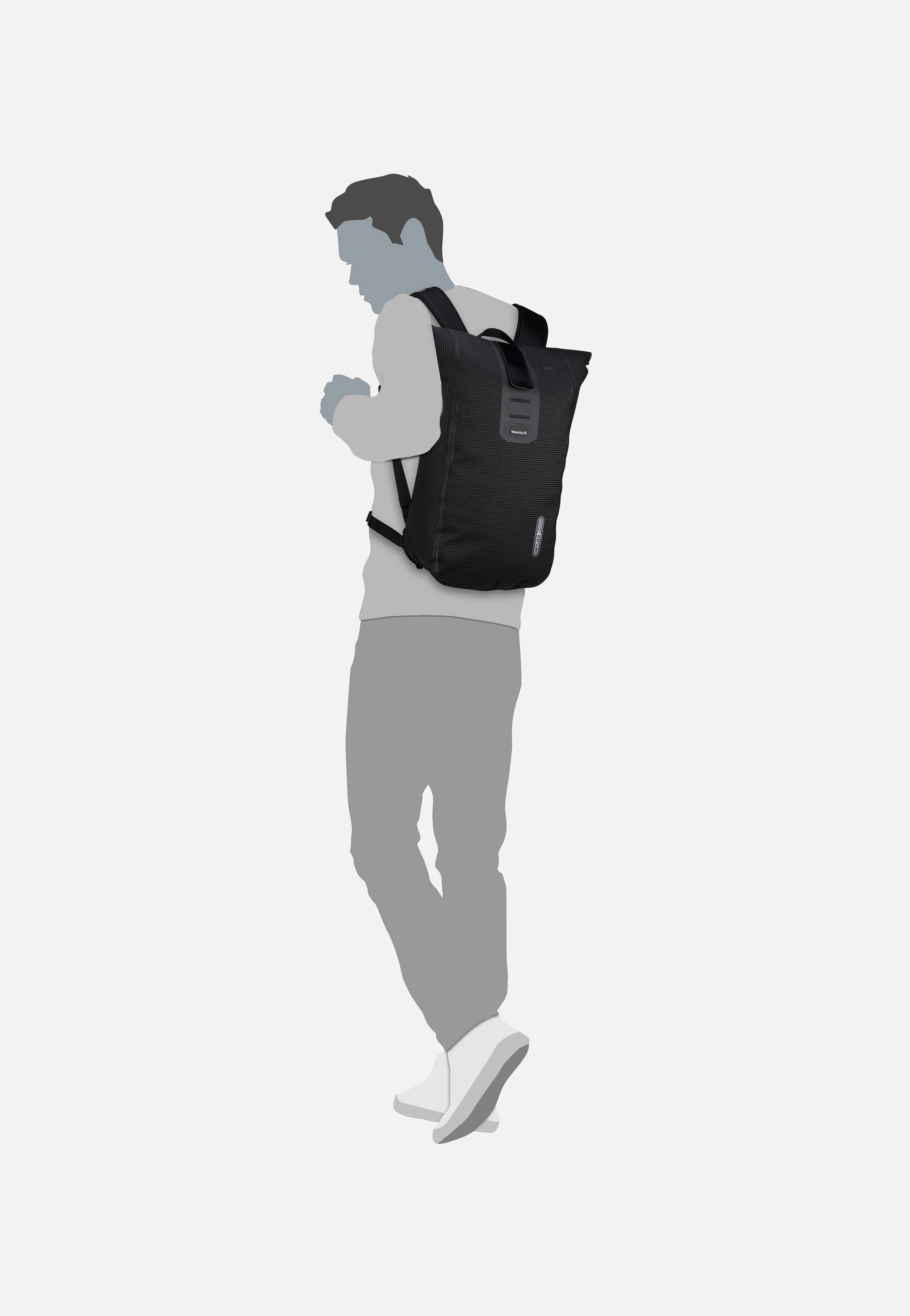 ORTLIEB - Velocity High Visibility Schwarz Reflex - Rolltop Backpack | Neutral-Image