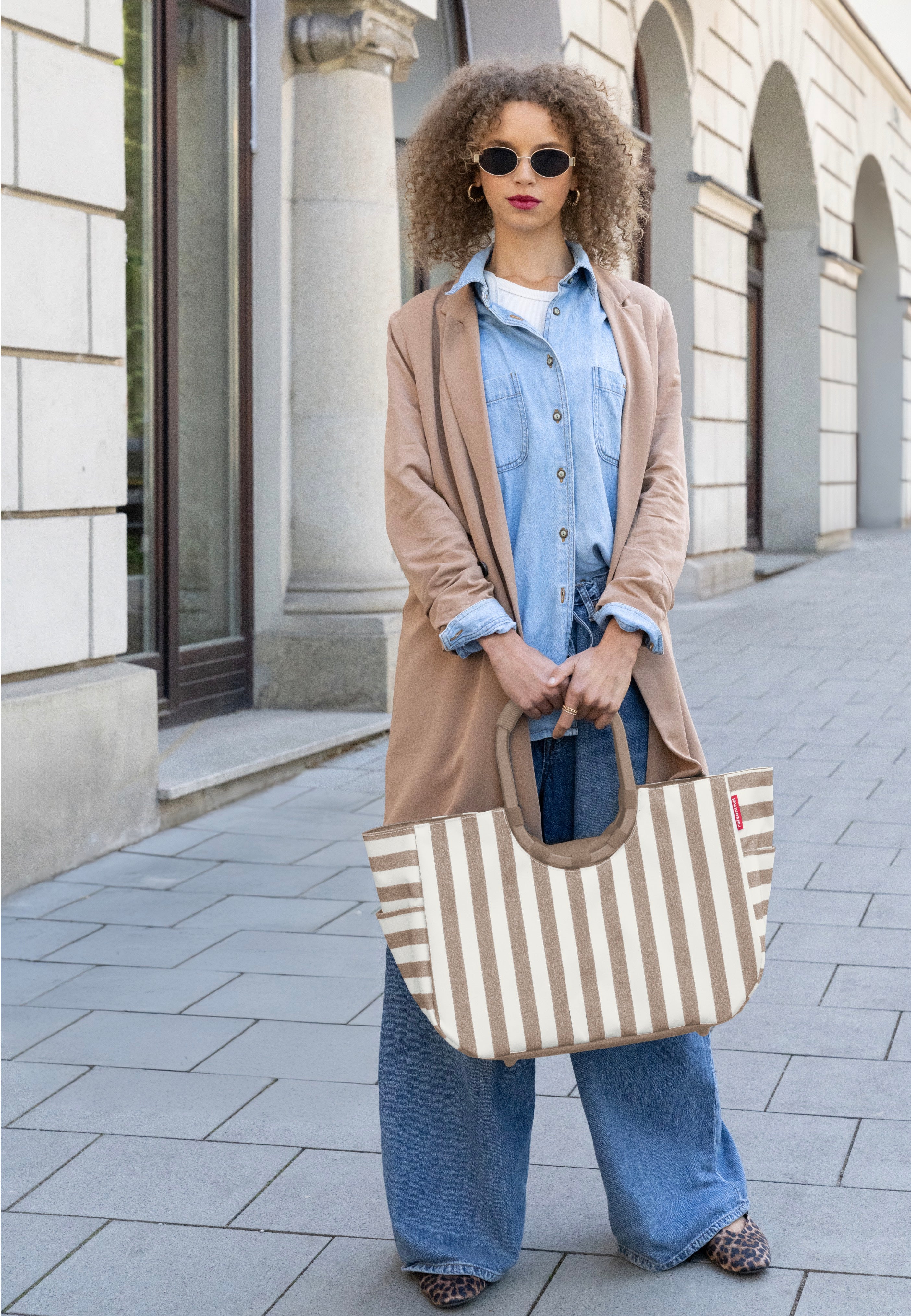reisenthel Loopshopper M Summerstripes Coffee Einkaufskorb