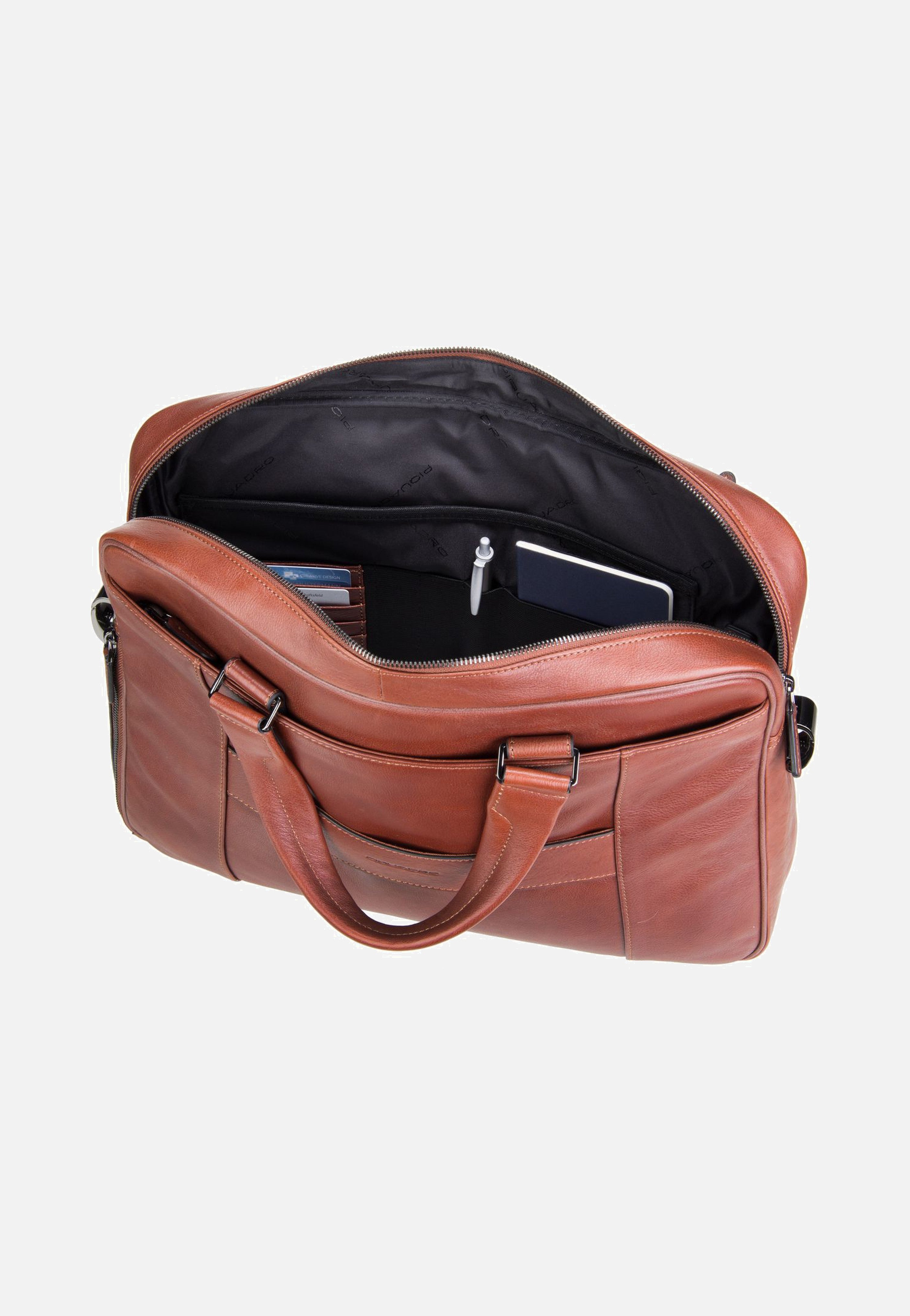Piquadro - Black Square 2849 Connequ Cuoio Tobacco - Briefcase | Men-Image