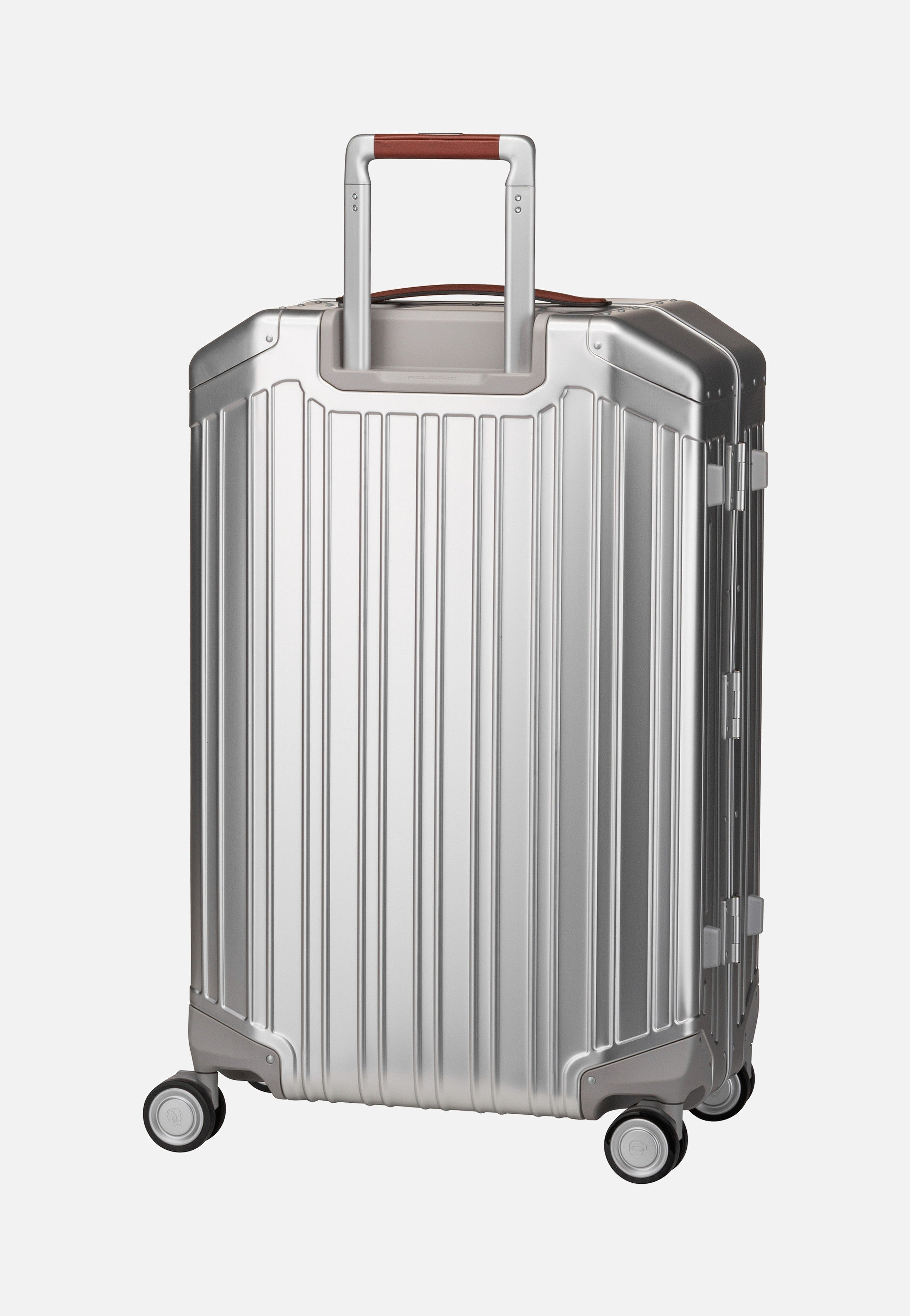 Piquadro - PQ Alu Medium Size Spinner Grigio-Cuoio - Suitcase | Neutral-Image