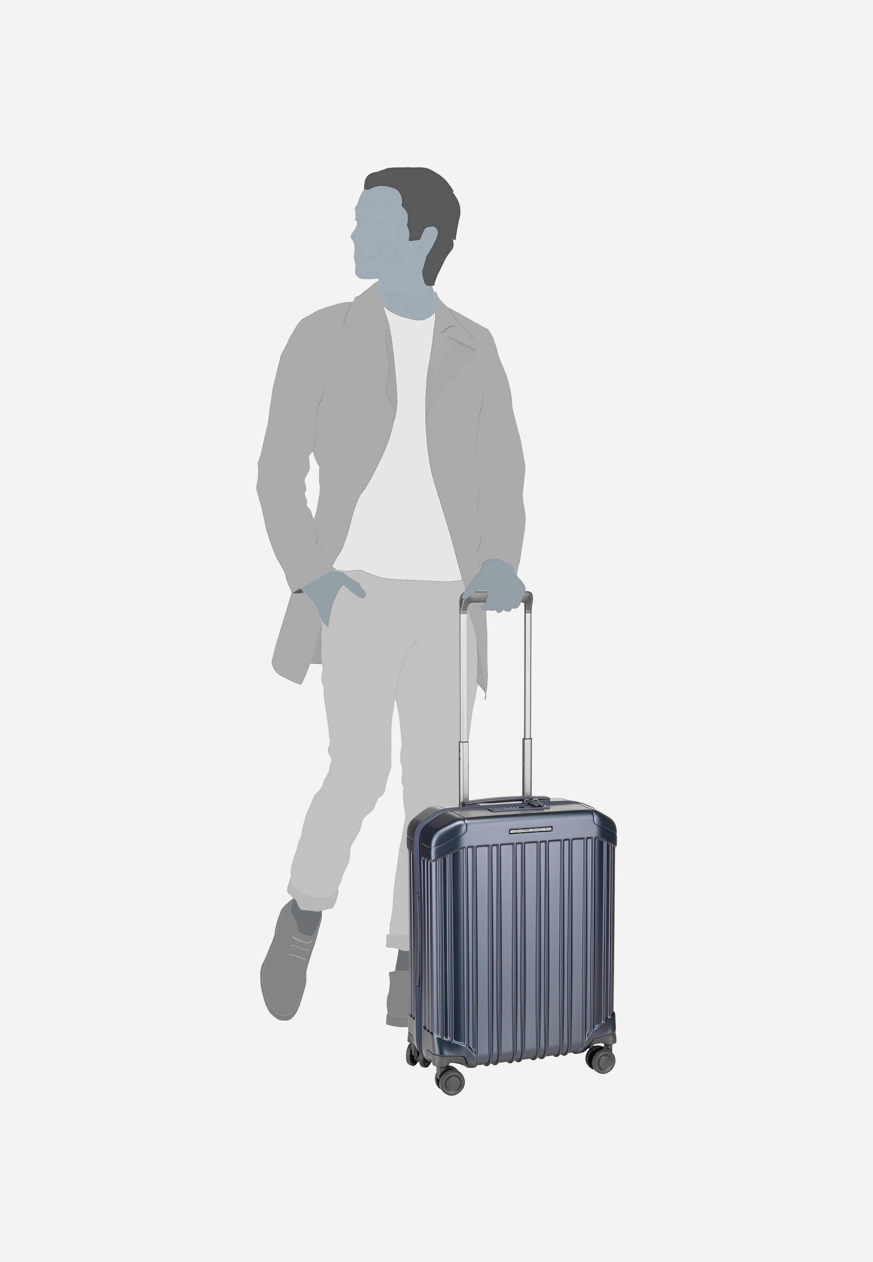 Piquadro - PQ Light Slim Cabin Spinner 4425 Blu Opaco - Suitcase | Neutral-Image
