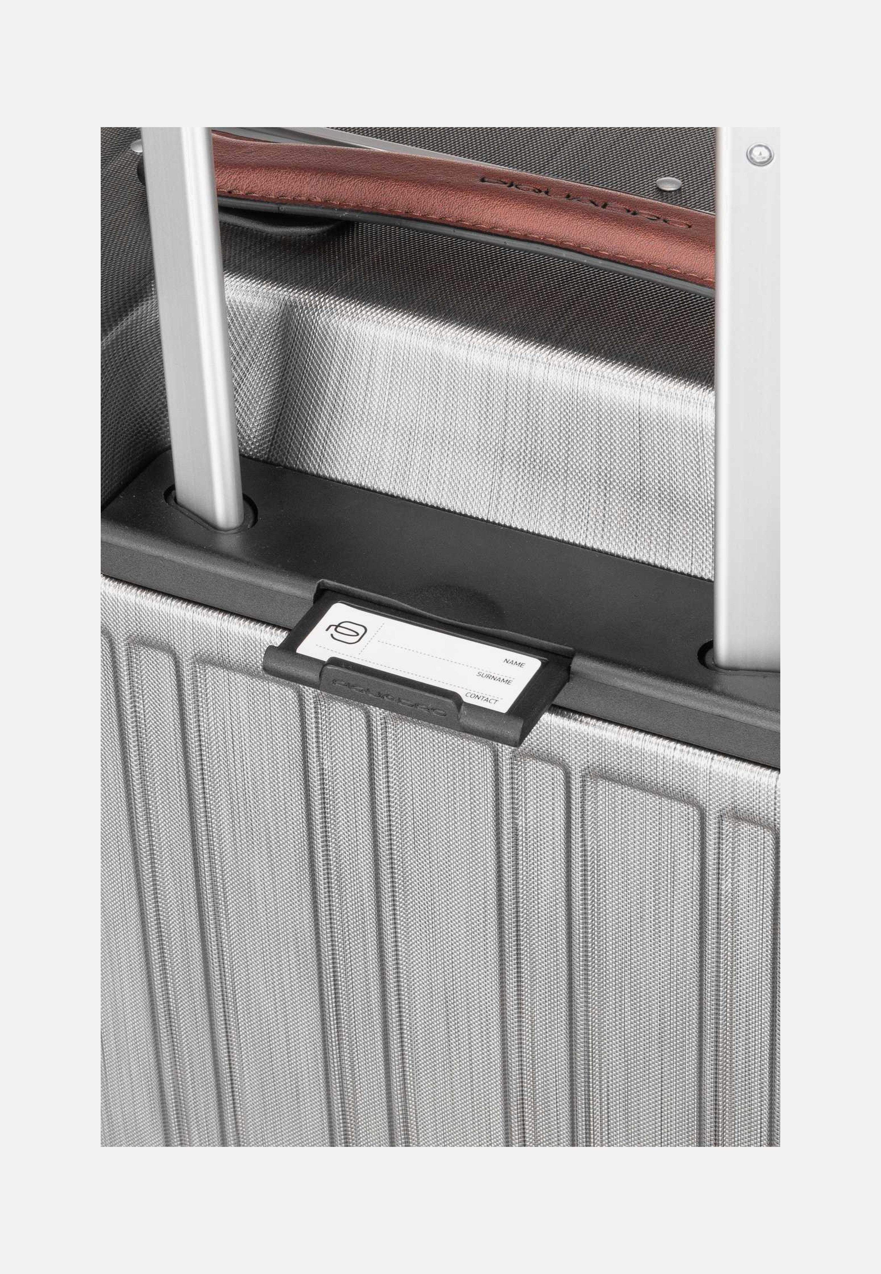 Piquadro - PQ-LM Cabin Spinner 4426 with Front Pocket Nero-Cuoio - Suitcase | Neutral-Image