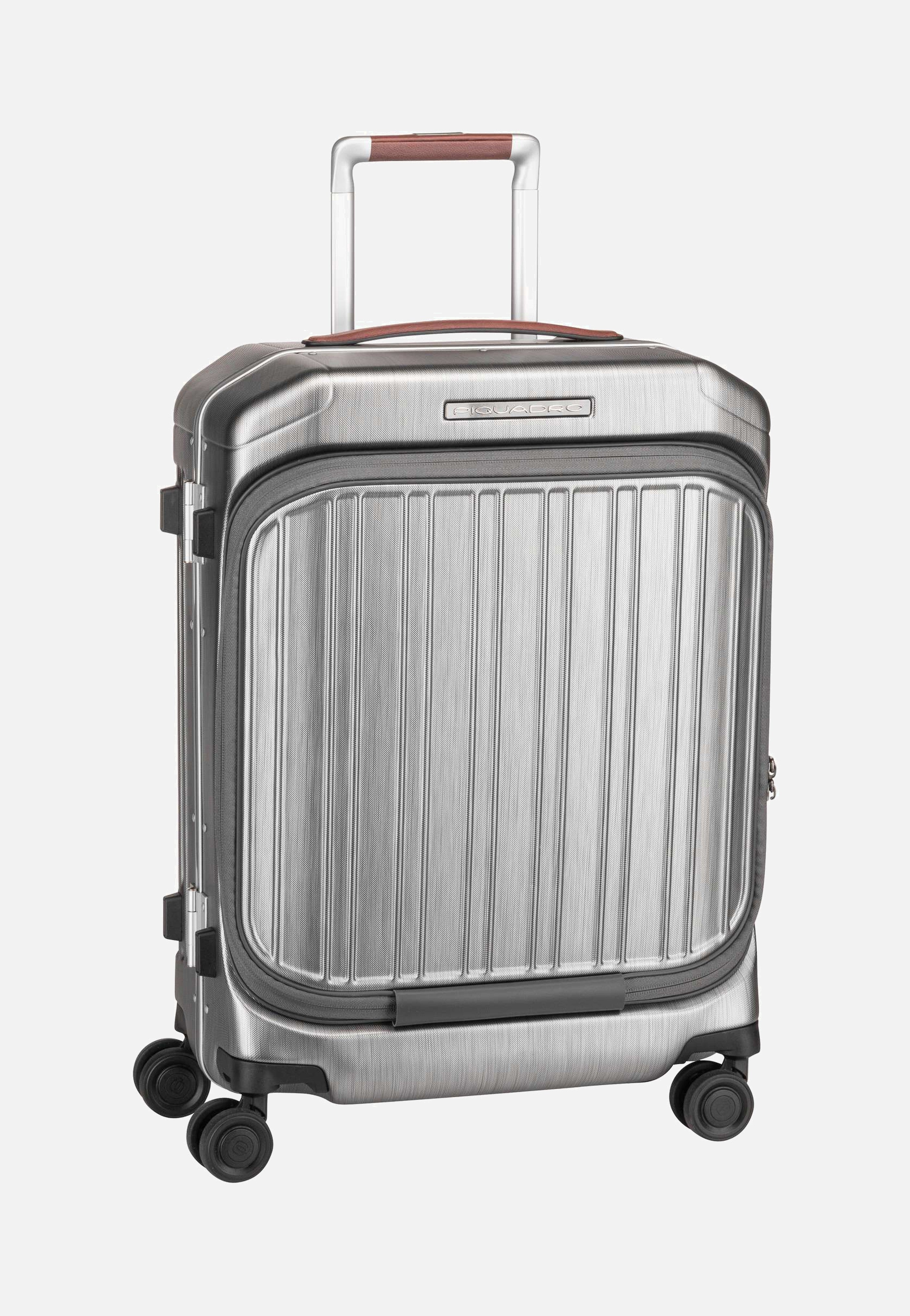 Piquadro - PQ-LM Cabin Spinner 4426 with Front Pocket Nero-Cuoio - Suitcase | Neutral-Image