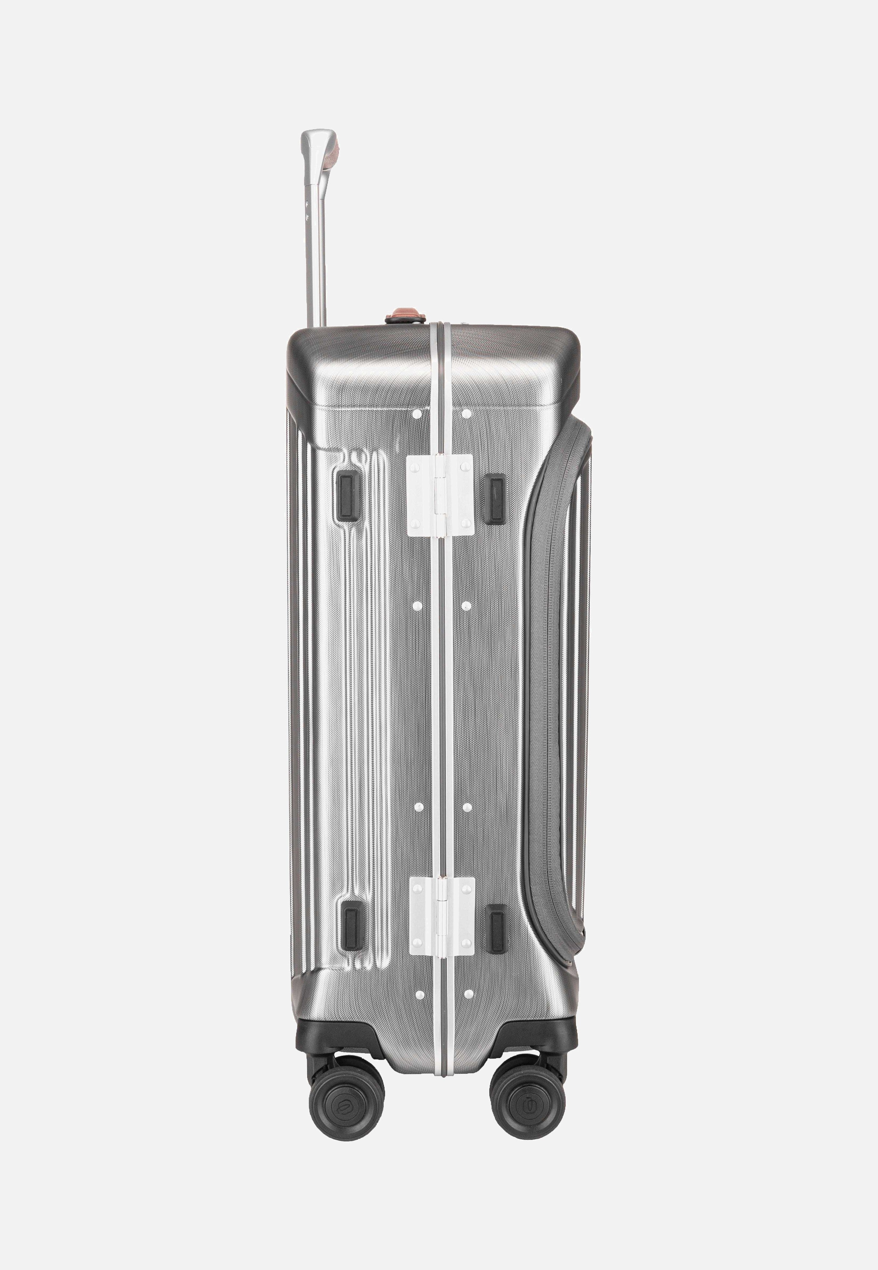 Piquadro - PQ-LM Cabin Spinner 4426 with Front Pocket Nero-Cuoio - Suitcase | Neutral-Image