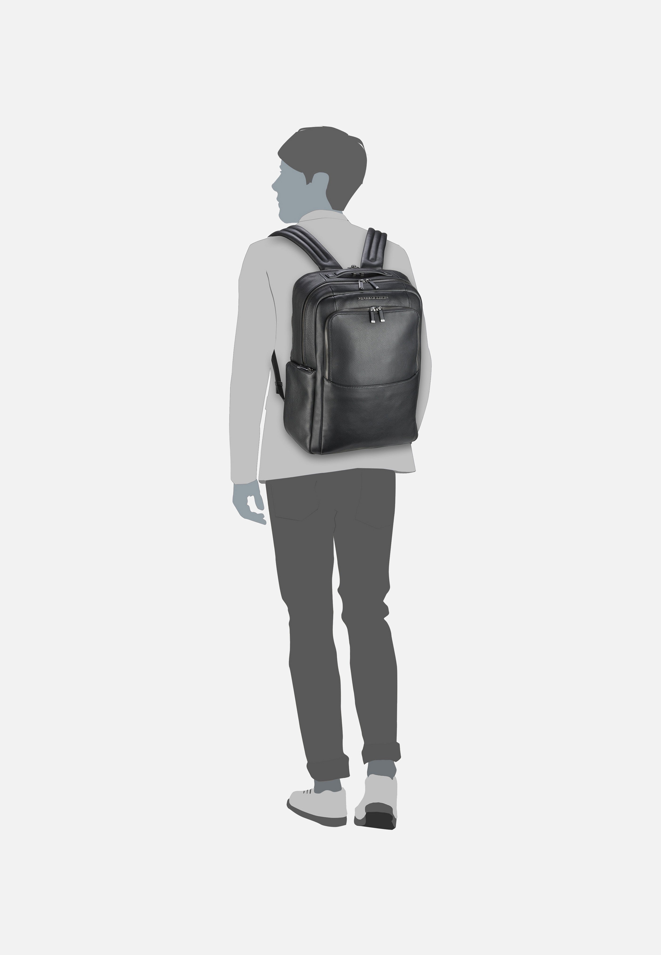 Porsche Design - Roadster Leather L 1602 Black - Backpack | Men-Image