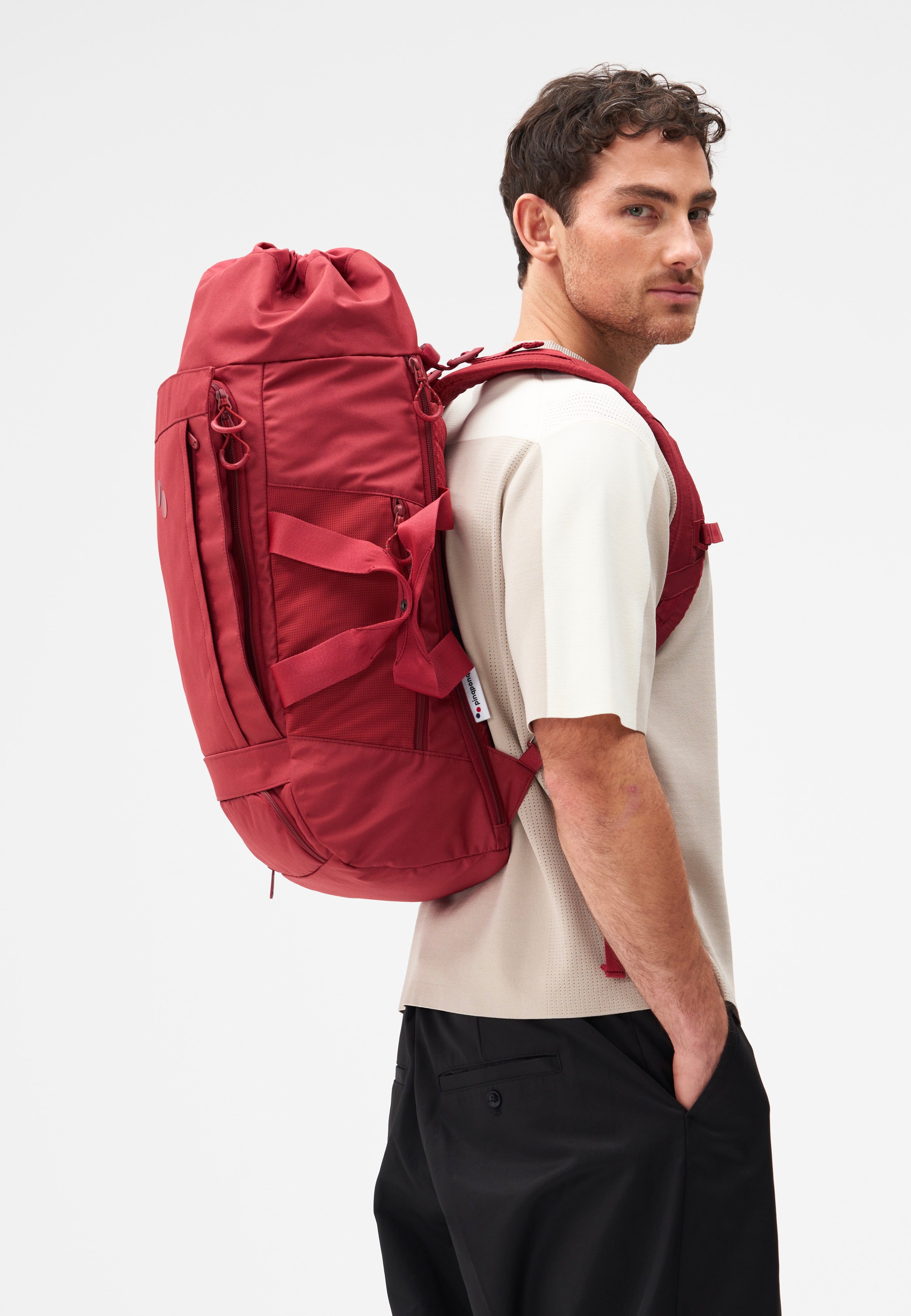 pinqponq Blok Large Sienna Red Backpack