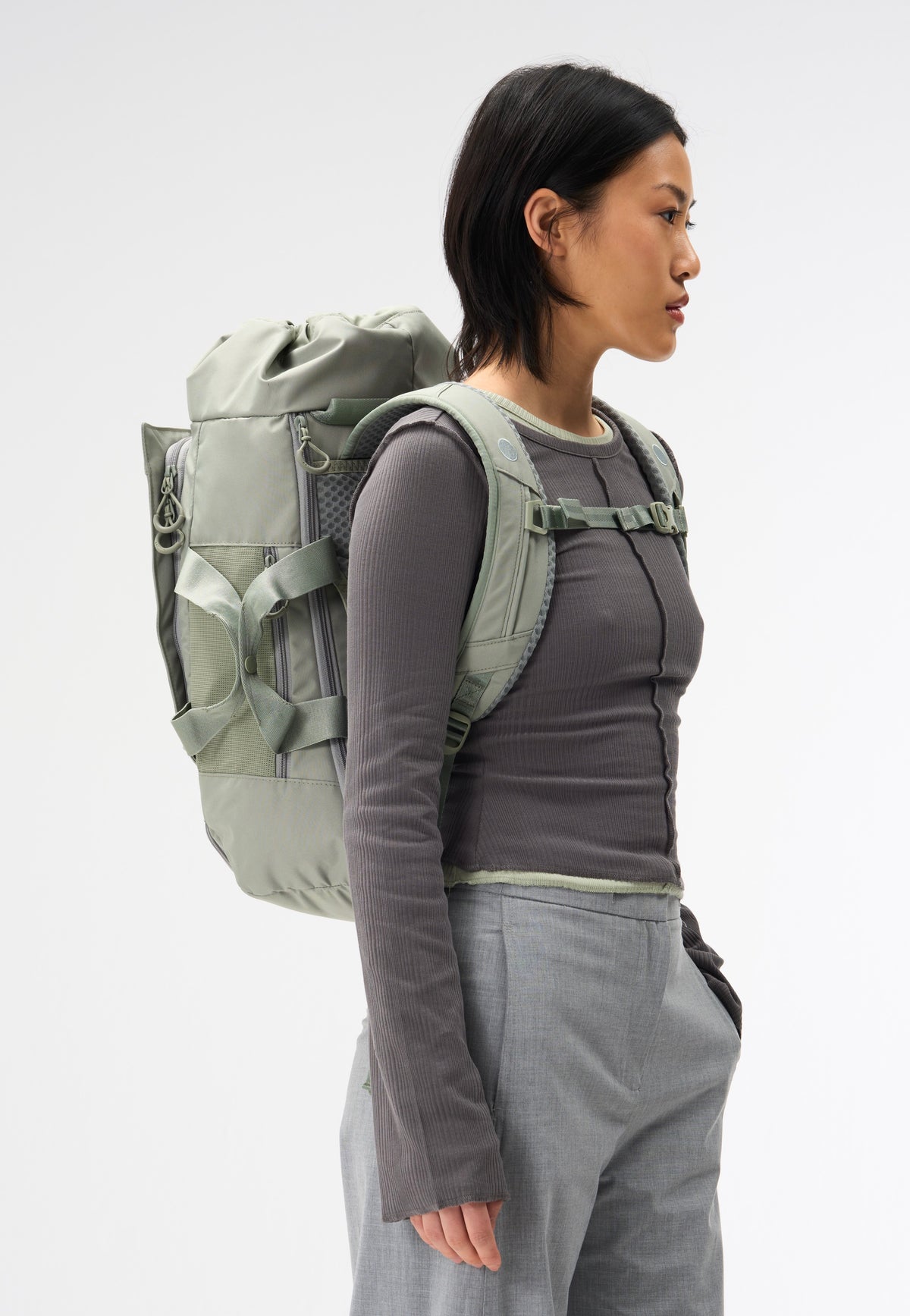 pinqponq Blok Medium Misted Mint Reiserucksack