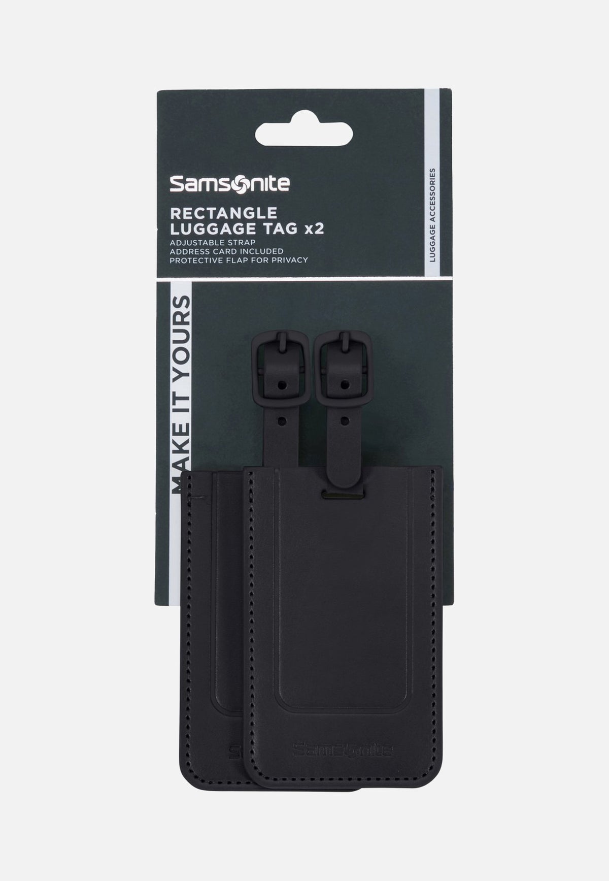 Samsonite Rectangle Luggage Tag Pack Of 2 Black Luggage Tag