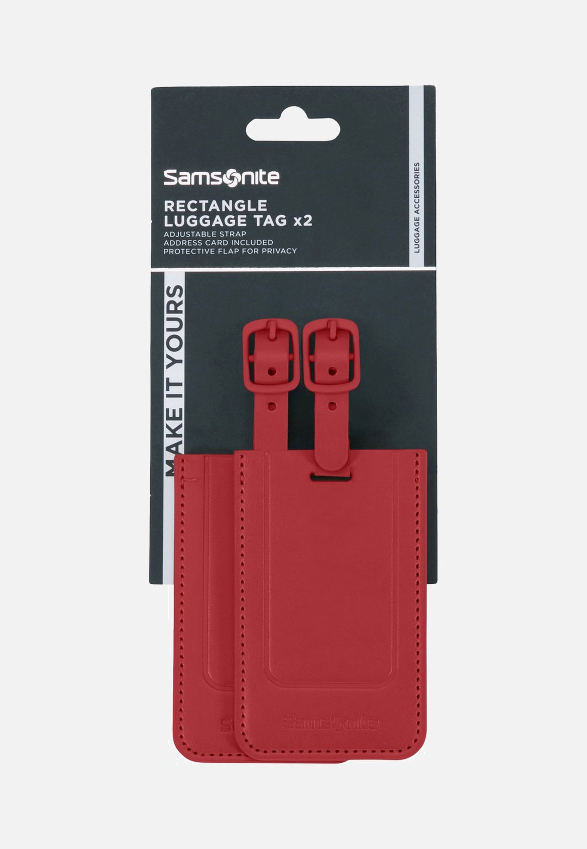 Samsonite Rectangle Luggage Tag Pack Of 2 Red Gepäckanhänger