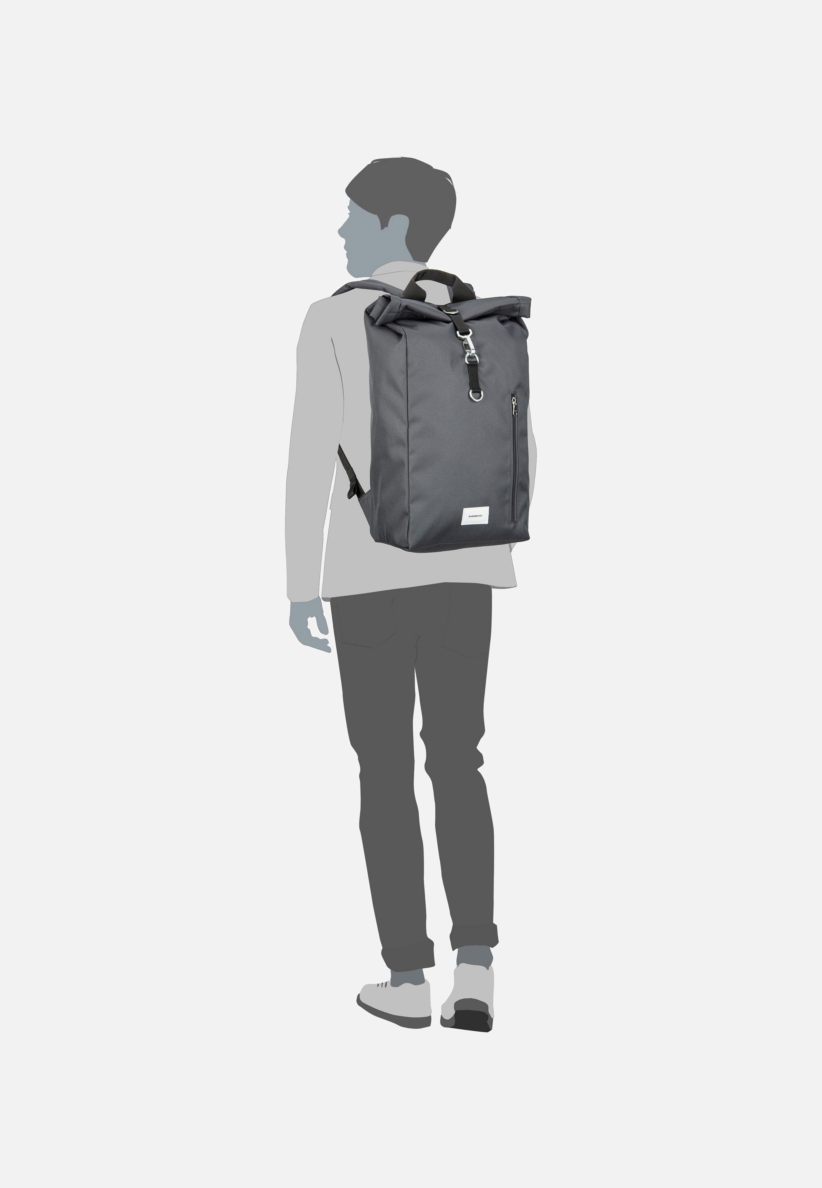 Sandqvist - Ground L Asphalt - Backpack | Neutral-Image