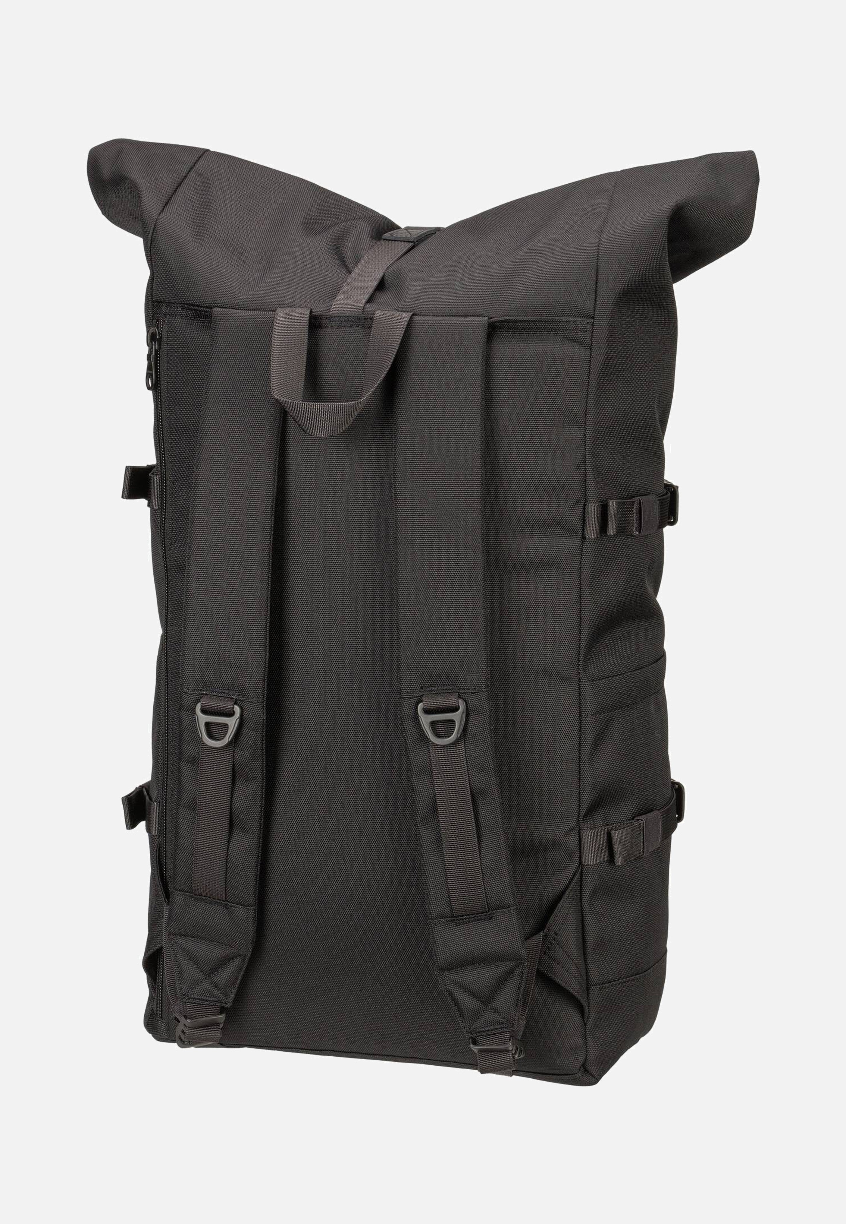 Sandqvist - Icon BP L Black/Black Leather - Rolltop Backpack | Neutral-Image