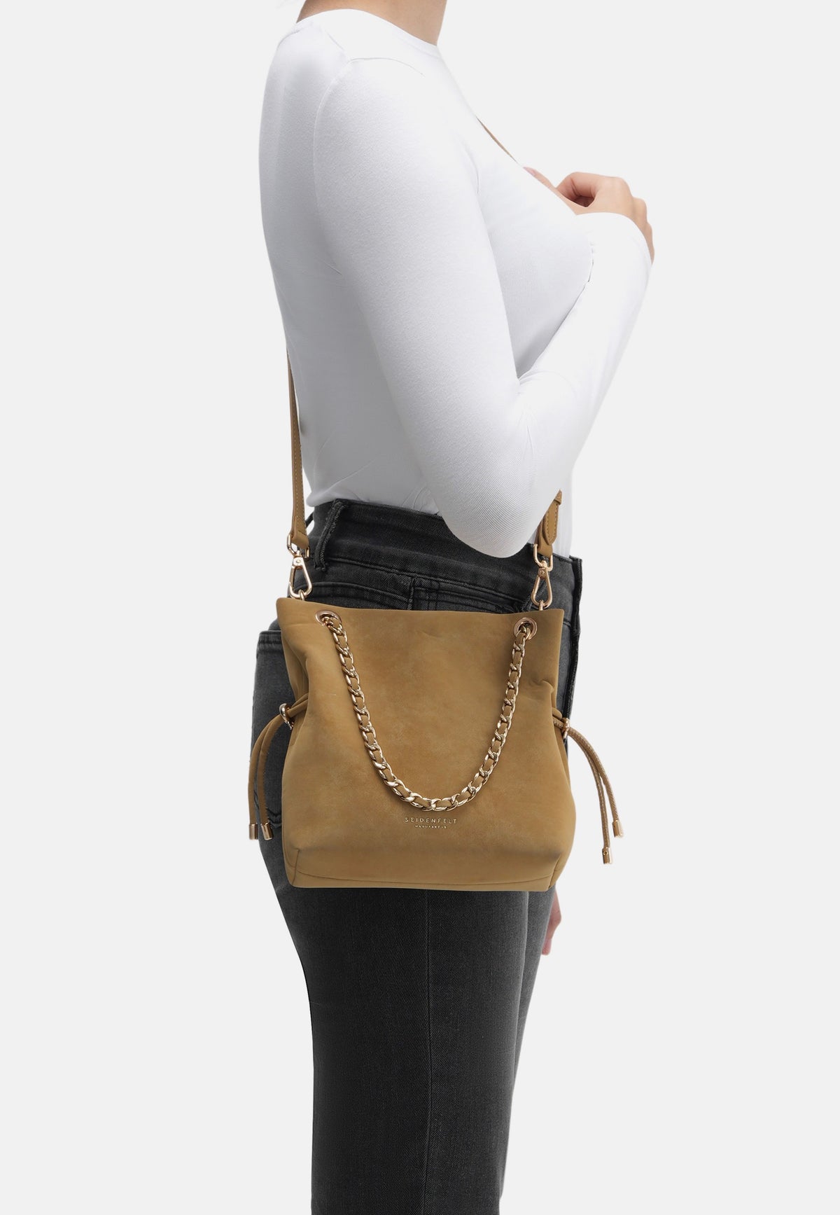 Seidenfelt Rena Handbag Fudgy Caramel Hobo Bag