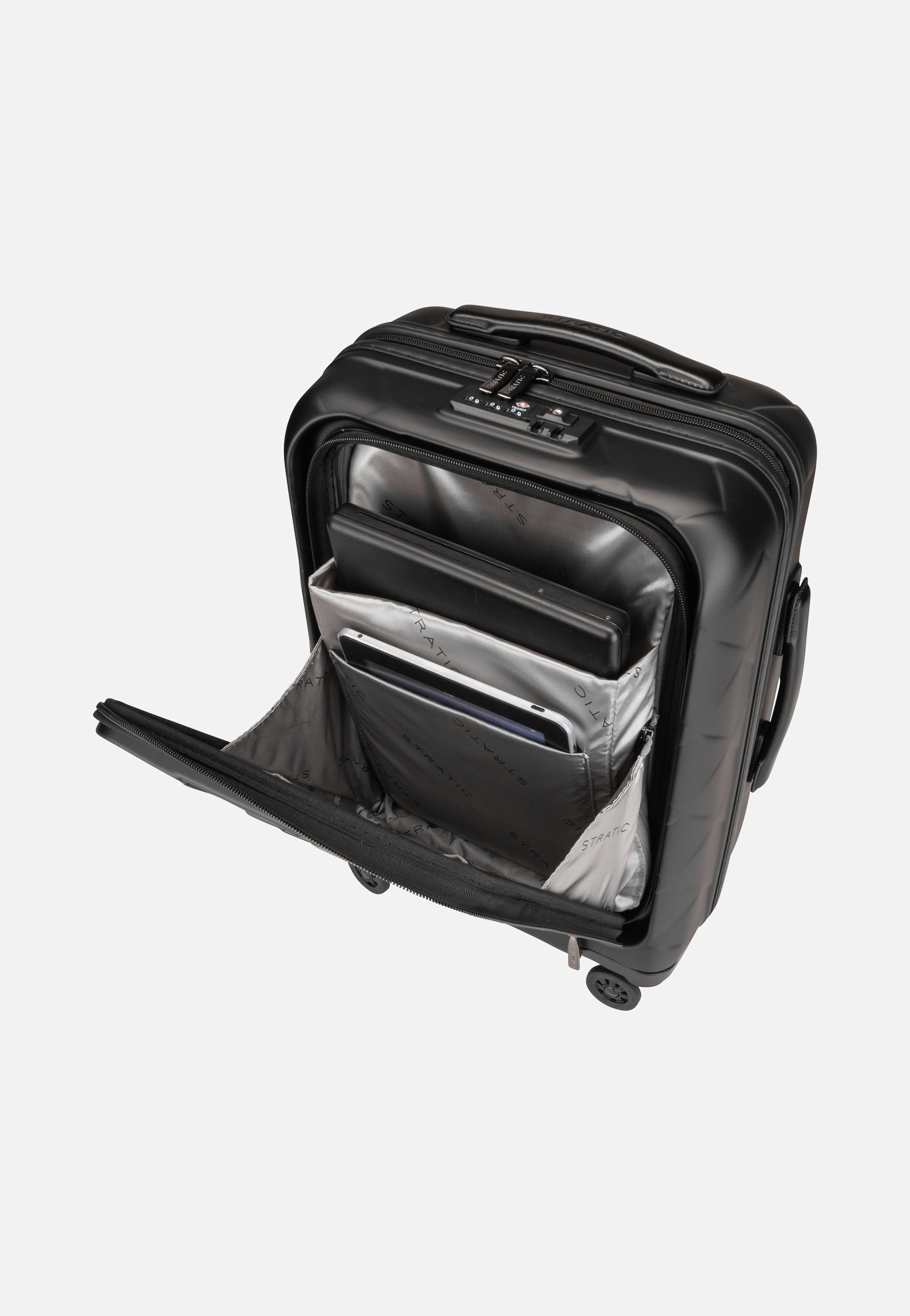 Stratic - Leather & More Trolley S Front Pocket Matt Black - Suitcase | Neutral-Image