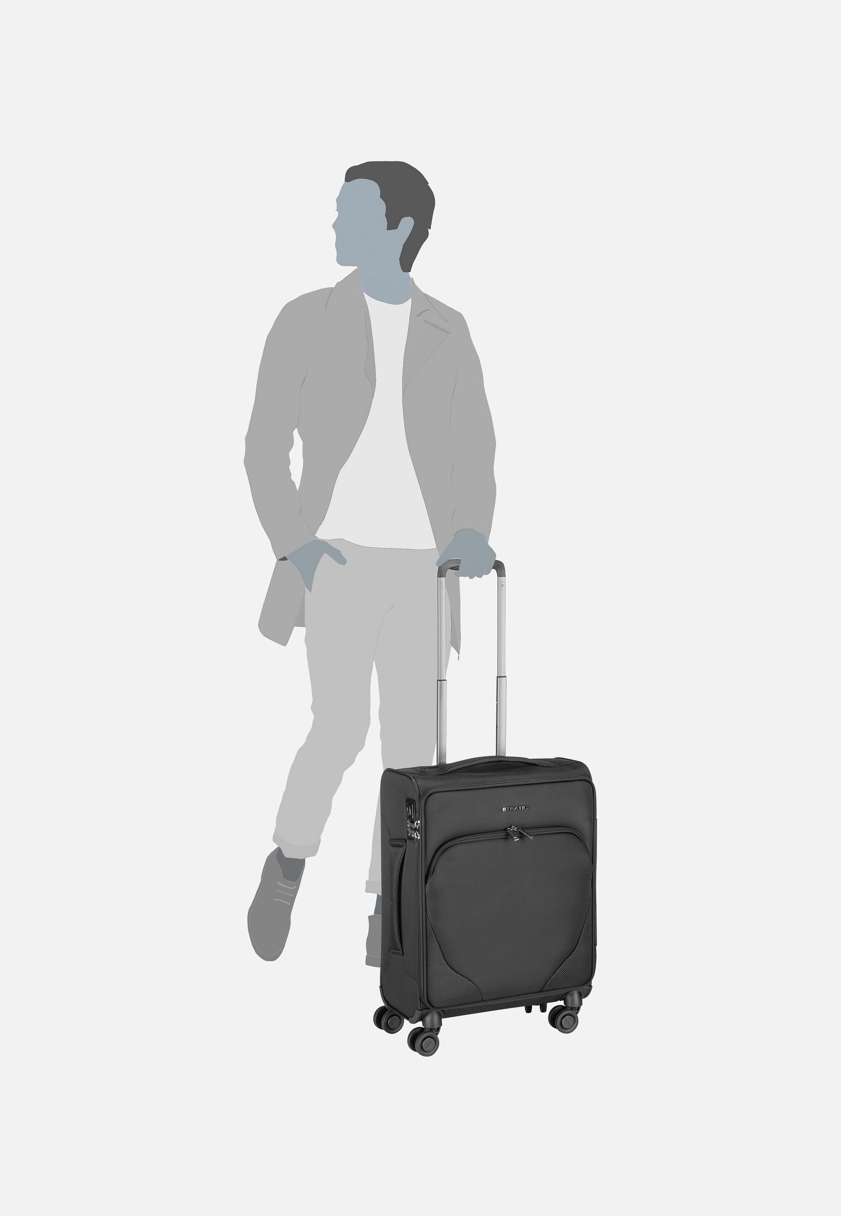 Stratic - Mix Trolley S Dark Green - Suitcase | Neutral-Image