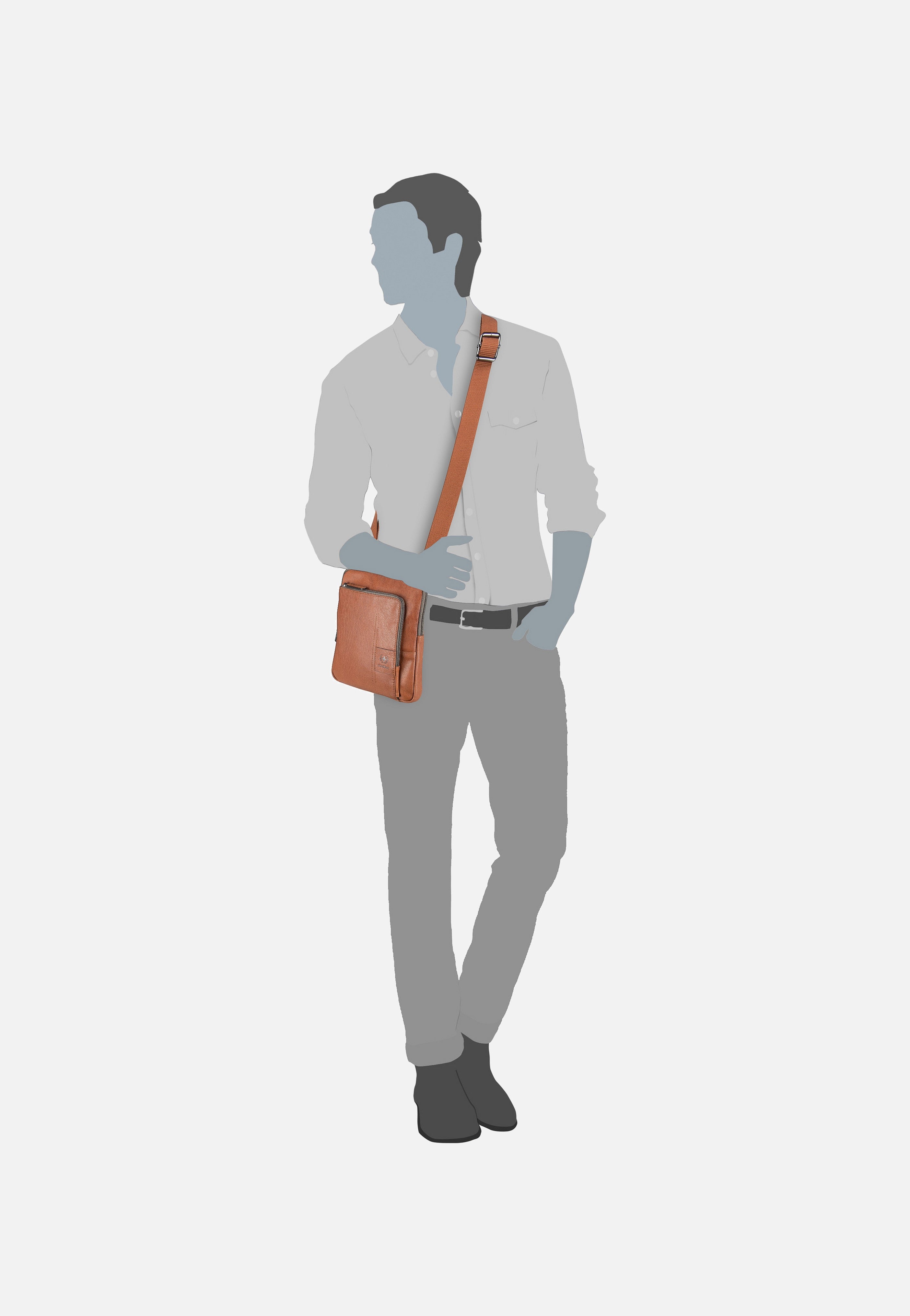Strellson - Hyde Park XSVZ Cognac - Shoulder Bag | Men-Image