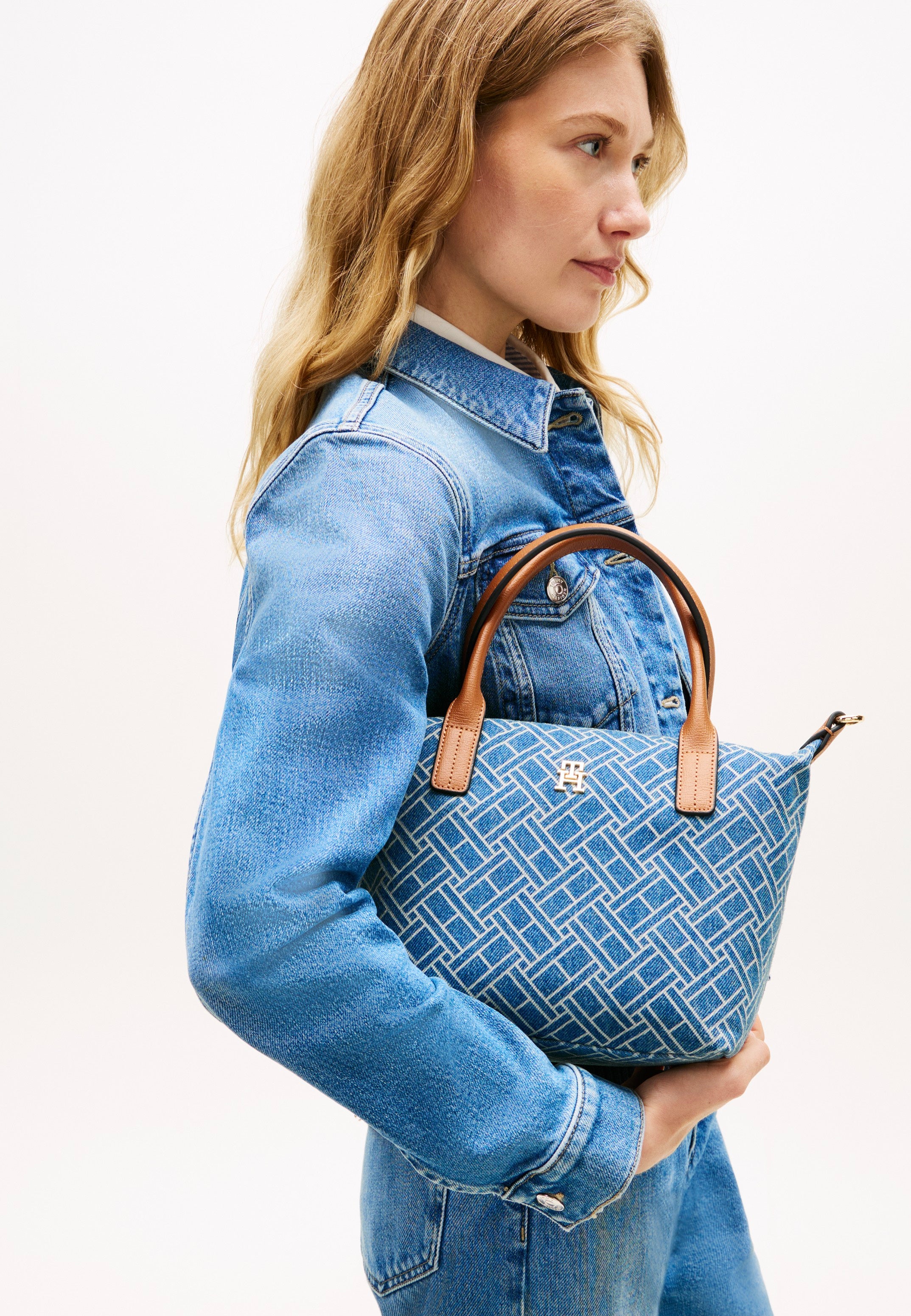 Tommy Hilfiger - Popette Mini Tote Denim Flag Blue Denim - Tote Bag | Women-Image