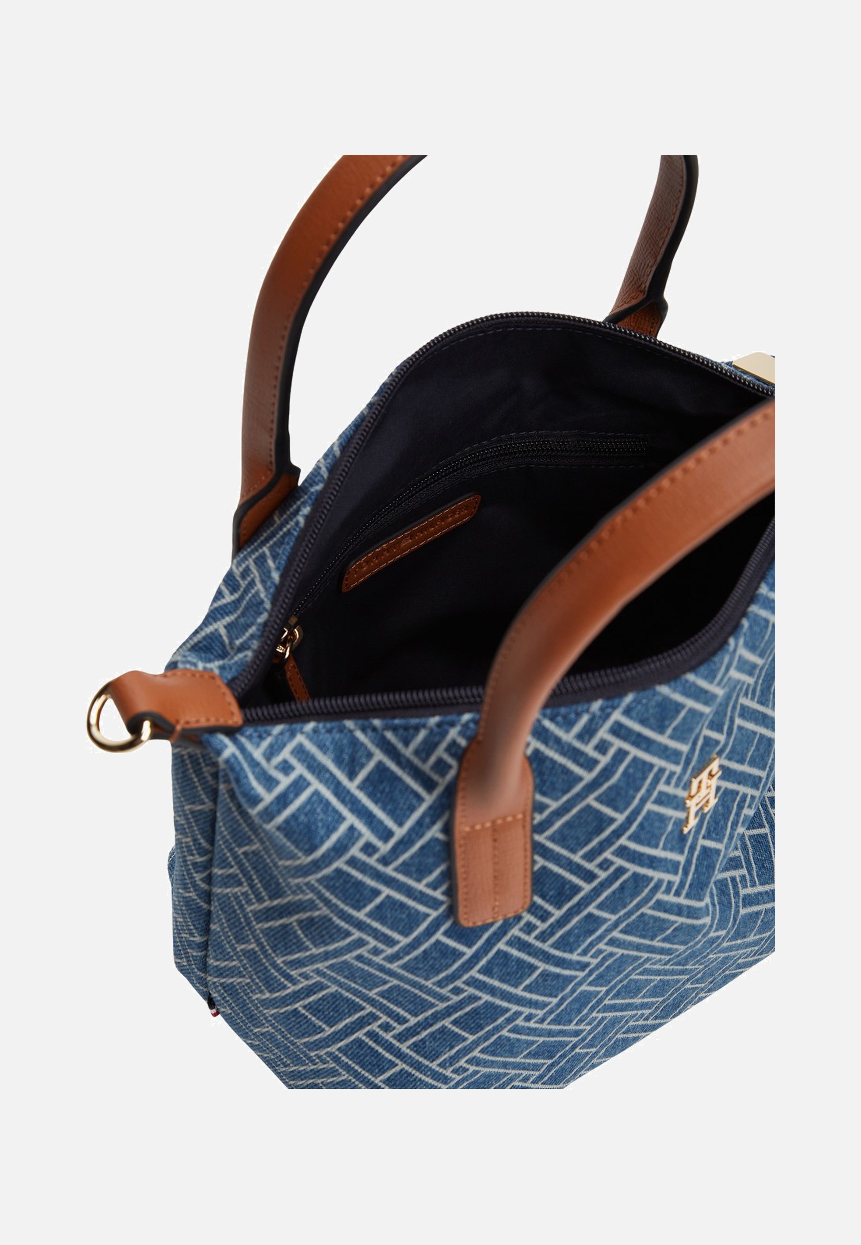 Tommy Hilfiger Popette Mini Tote Denim Flag Blue Denim Tote Bag