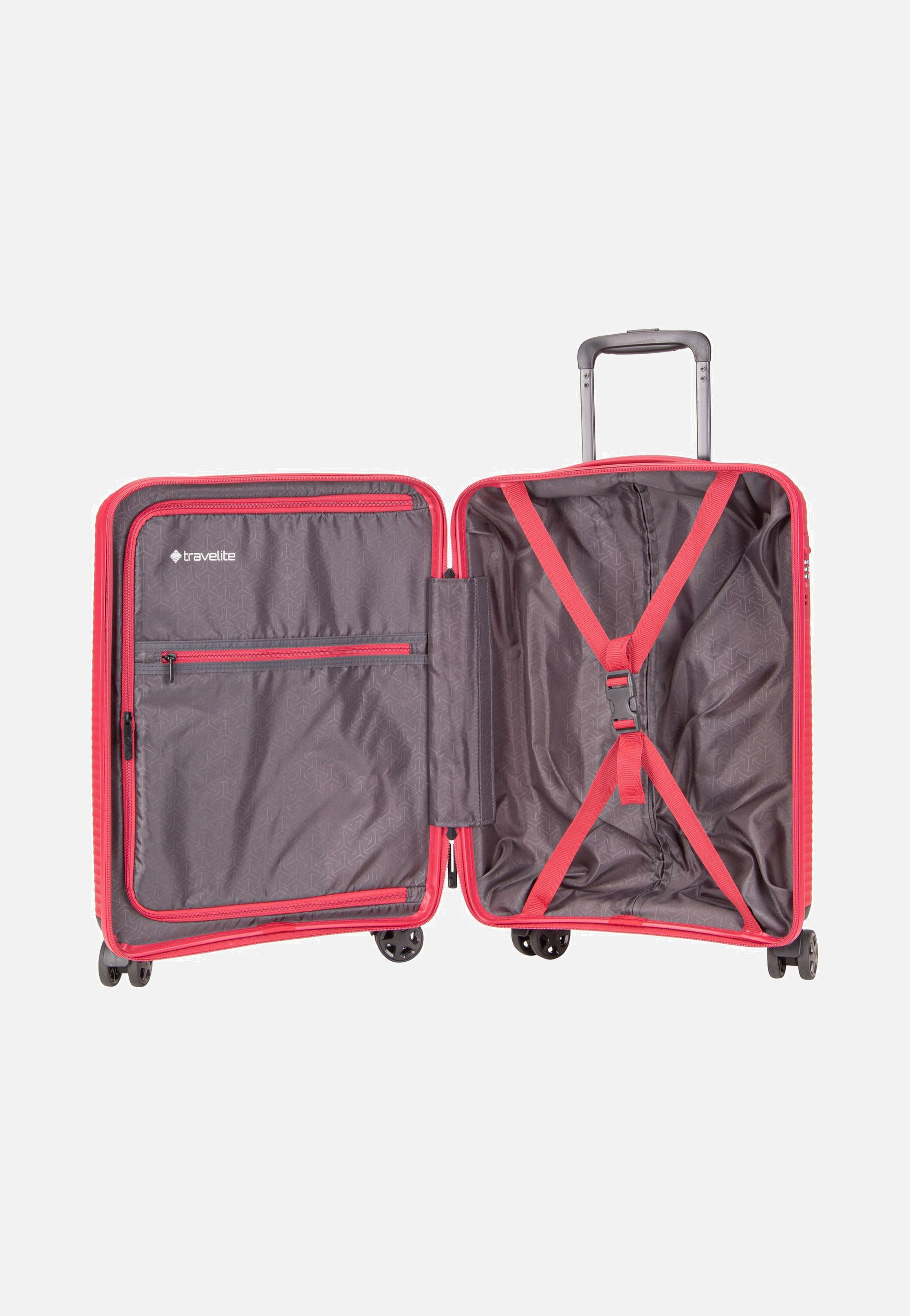 travelite Air Stripe Trolley 4w S Red Koffer