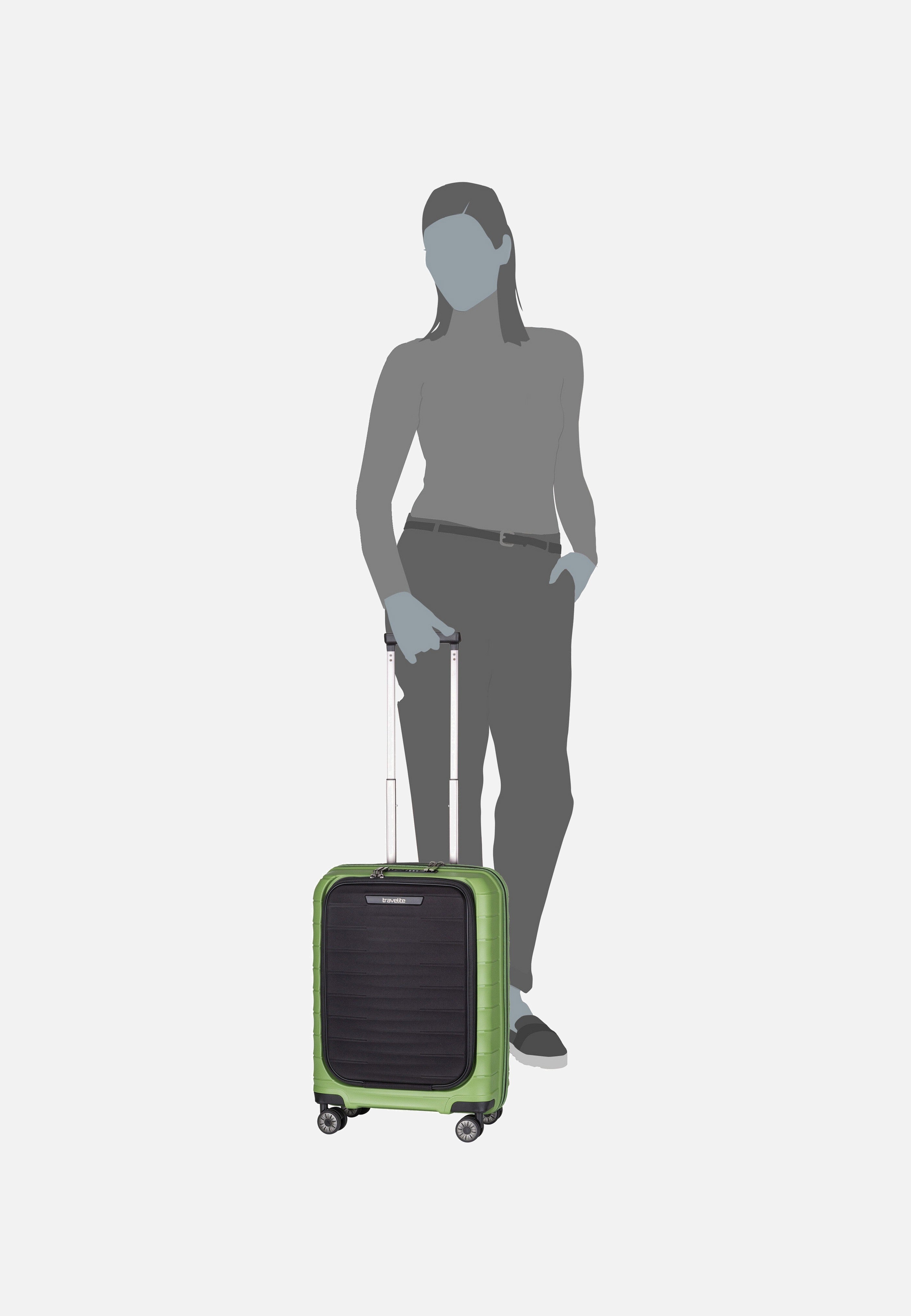 travelite - Mooby 4w Trolley S Front Pocket Grün - Suitcase | Neutral-Image