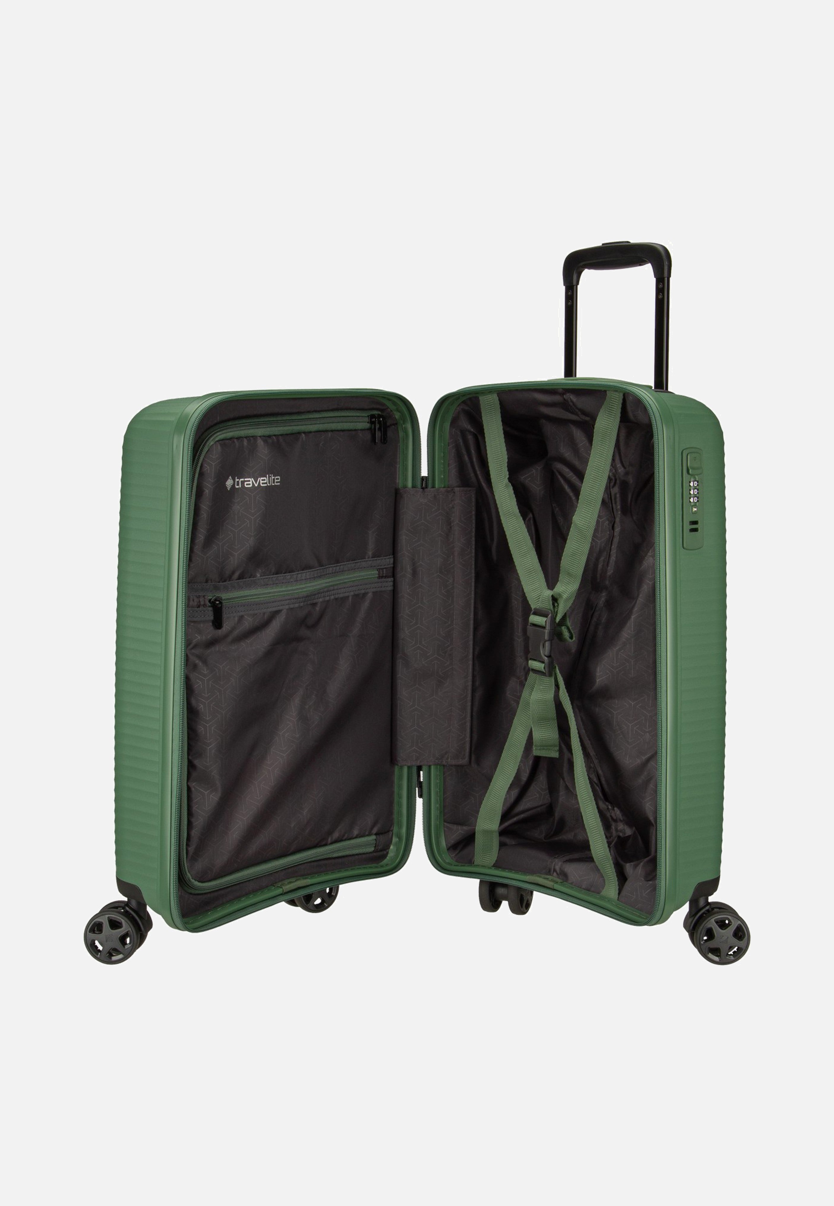 travelite Air Stripe Trolley 4W S Green Koffer