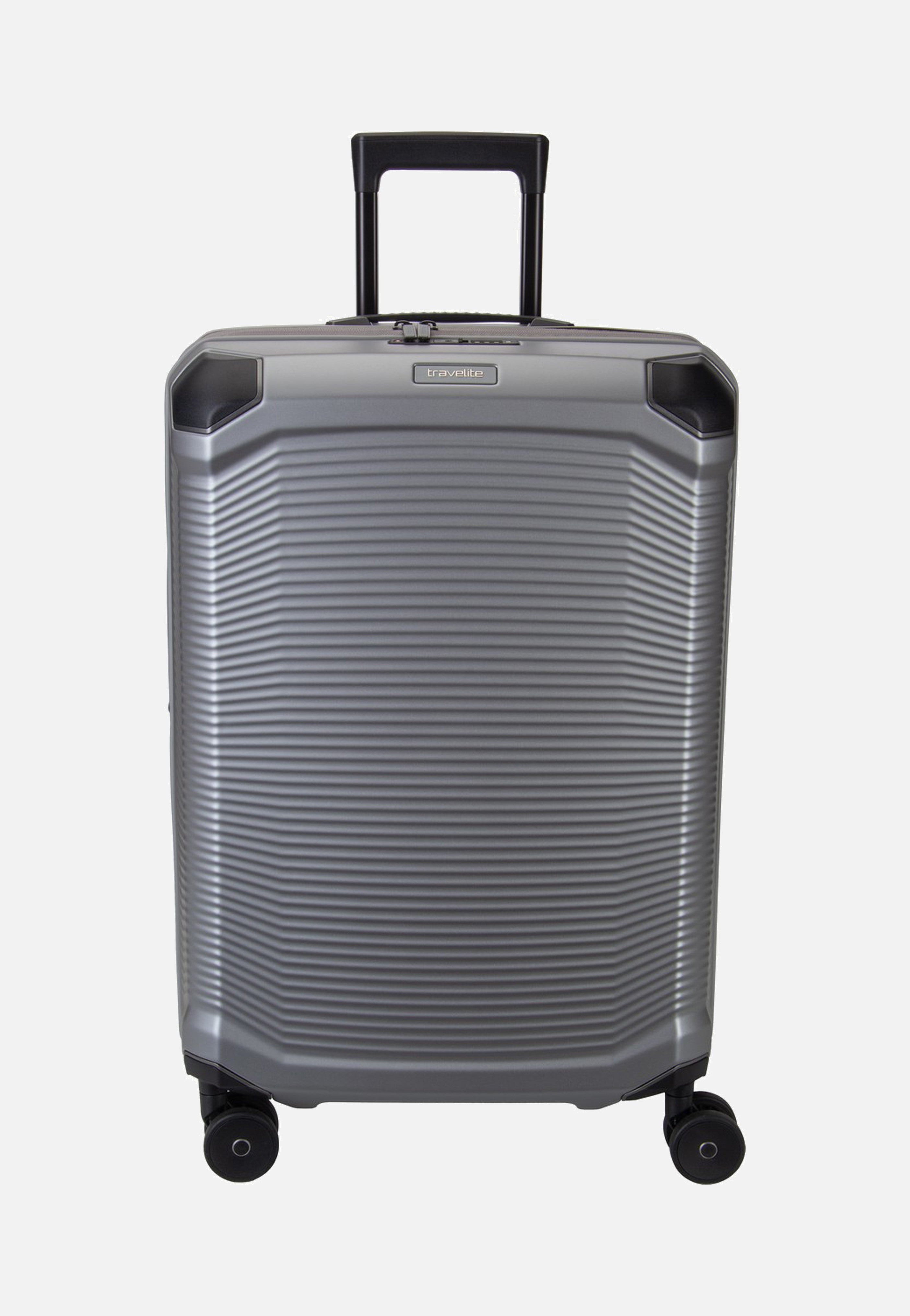 travelite Millennium Trolley 4W M Exp. Silver Koffer