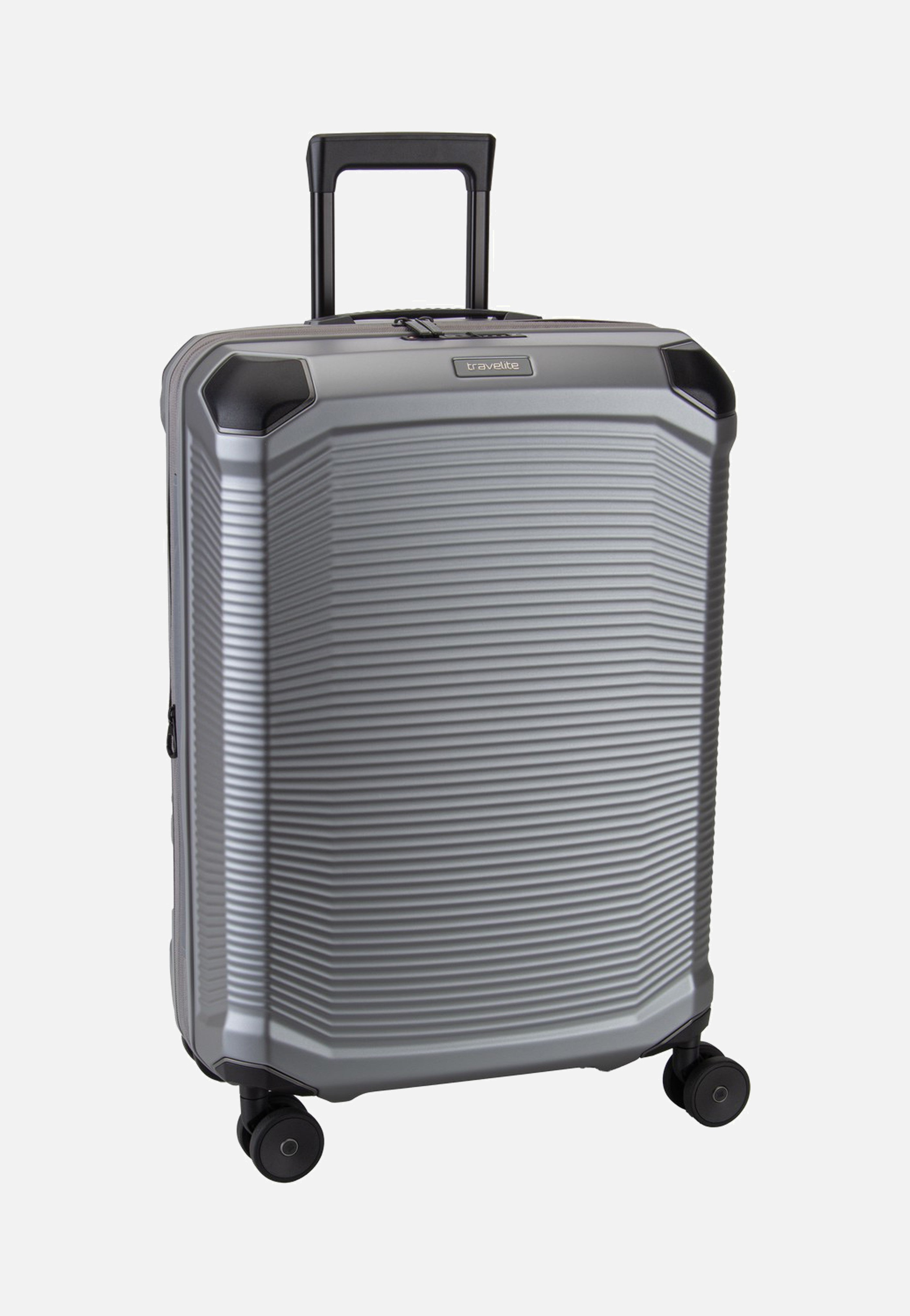 travelite Millennium Trolley 4W M Exp. Silver Koffer