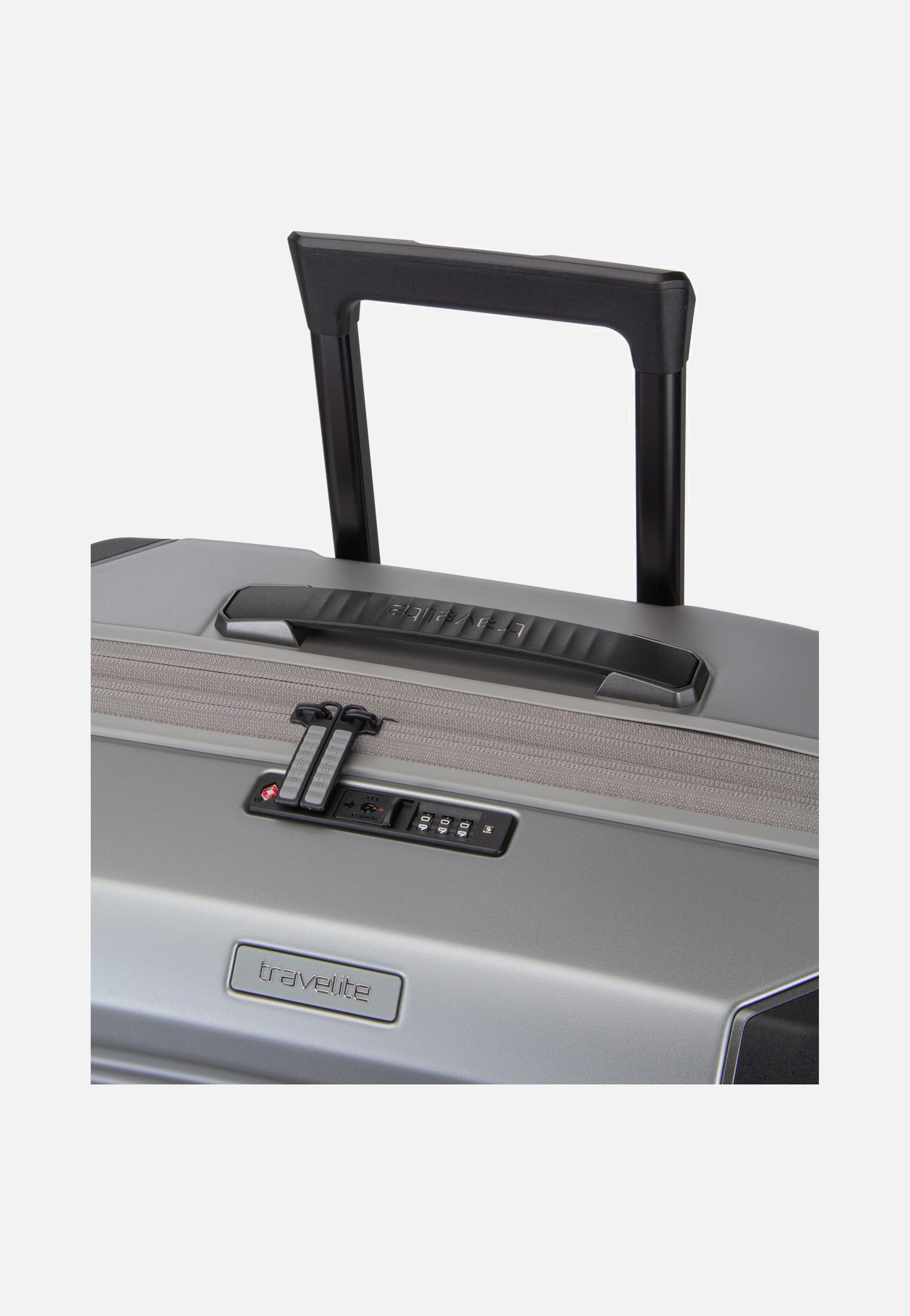 travelite Millennium Trolley 4W M Exp. Silver Koffer