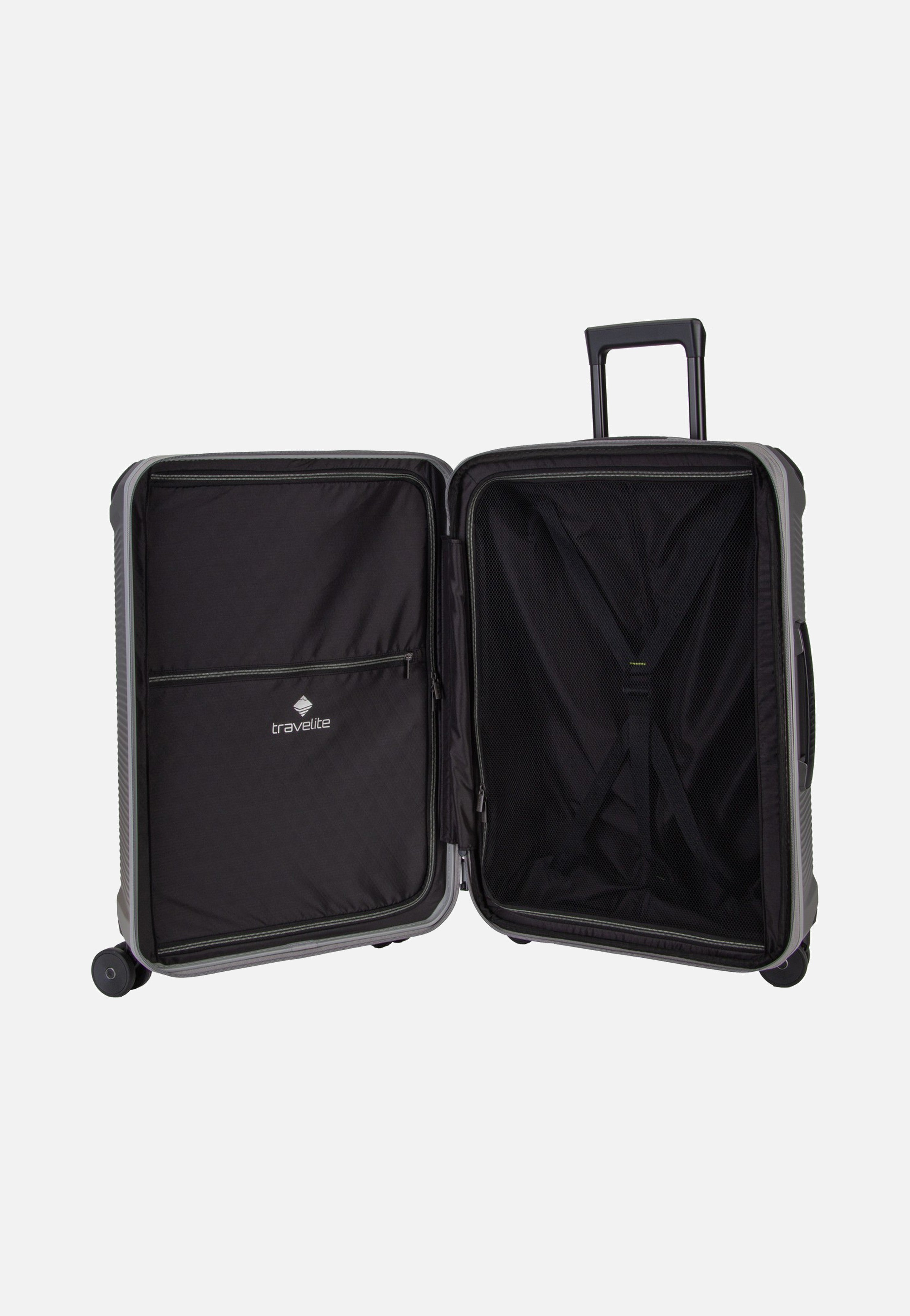 travelite Millennium Trolley 4W M Exp. Silver Koffer