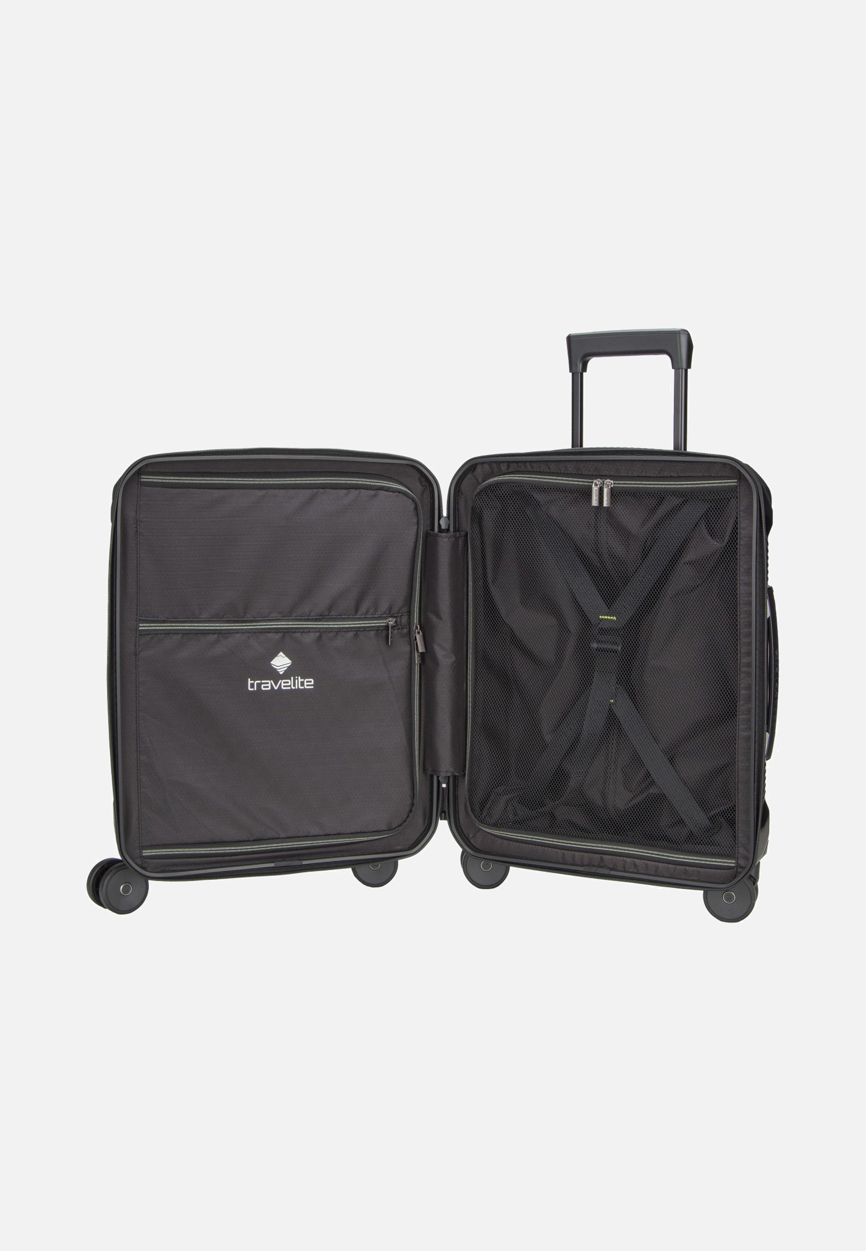 travelite Millennium Trolley 4W S Front Pocket Black Koffer