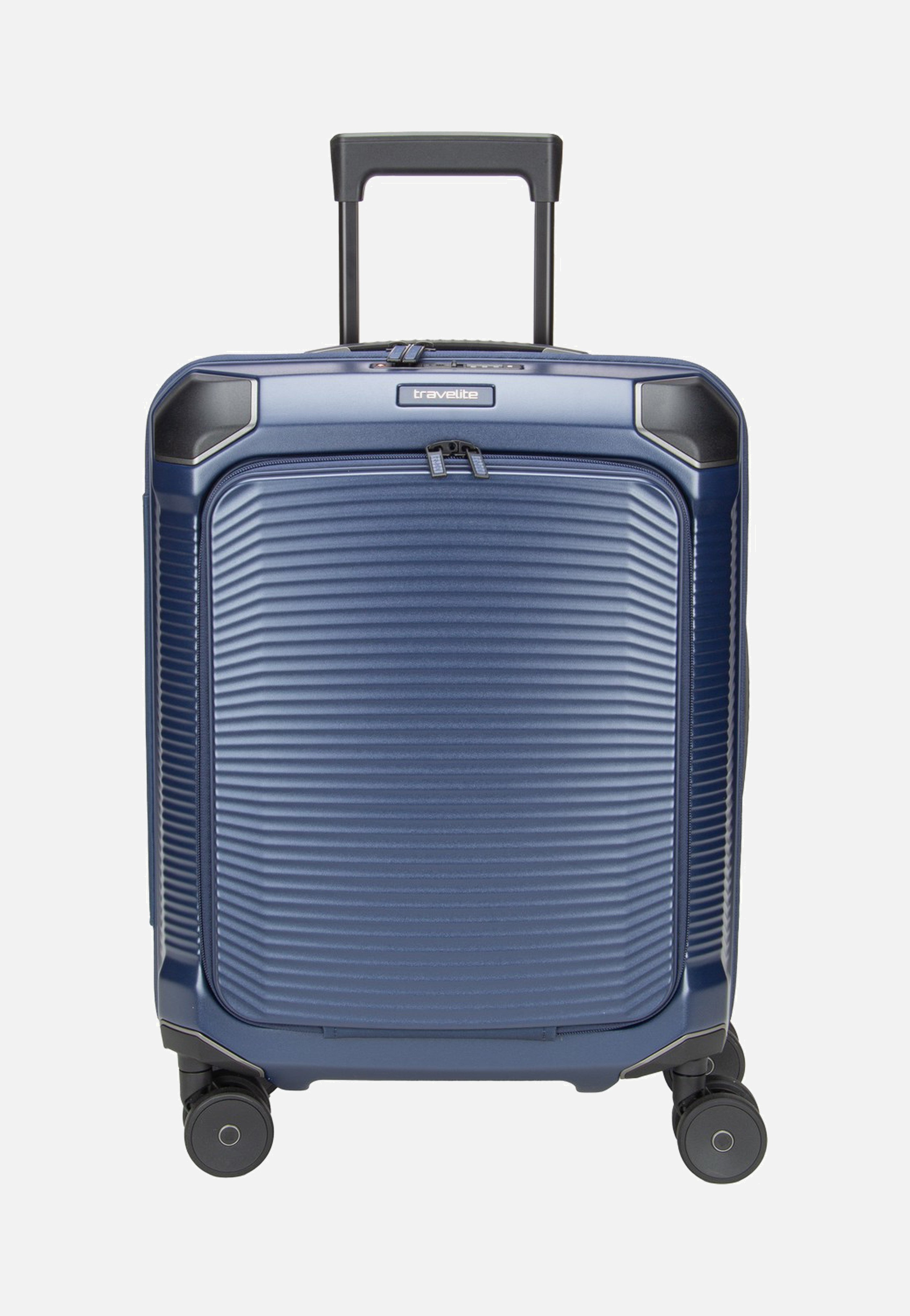 travelite Millennium Trolley 4W S Front Pocket Navy Koffer