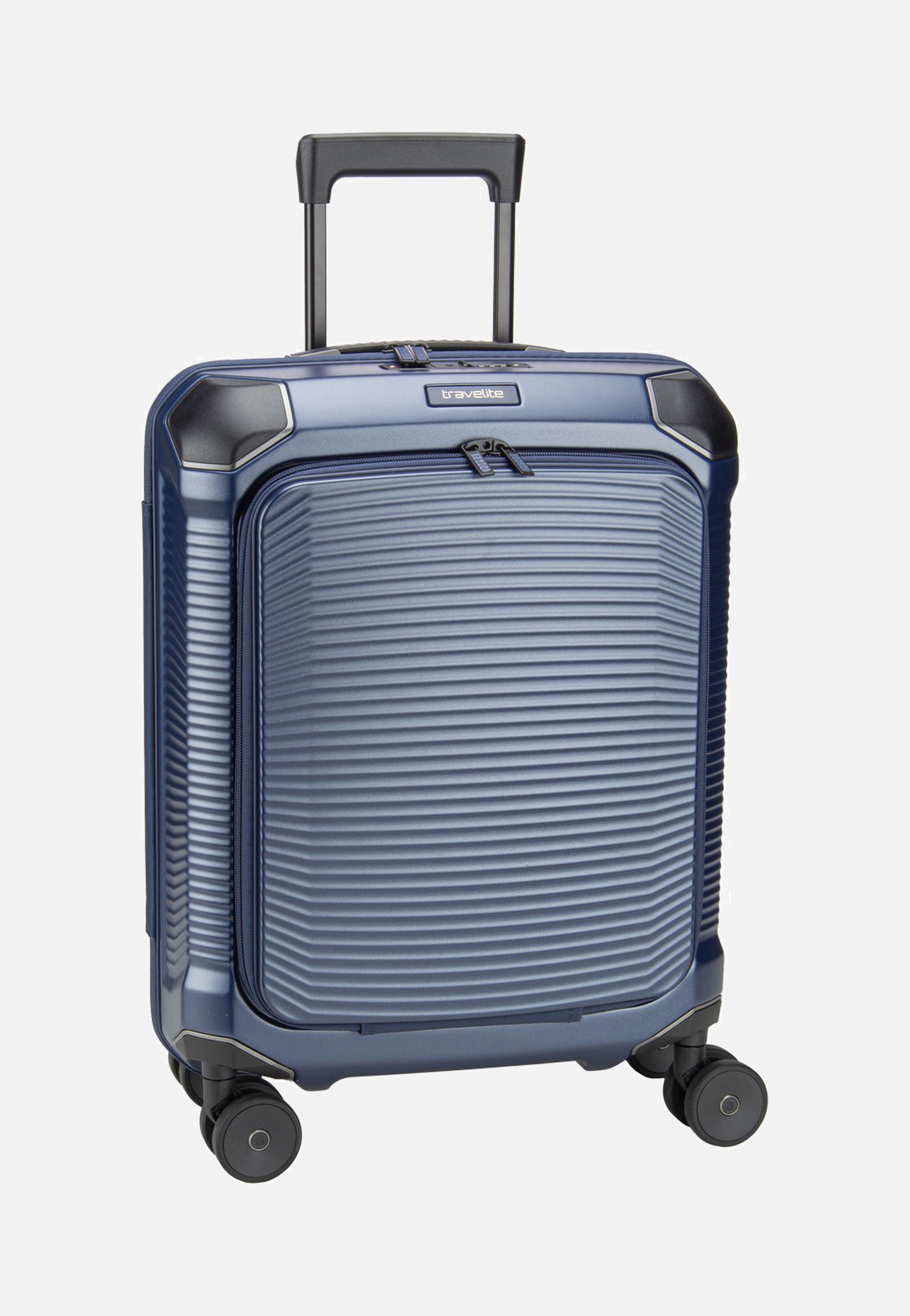 travelite Millennium Trolley 4W S Front Pocket Navy Koffer